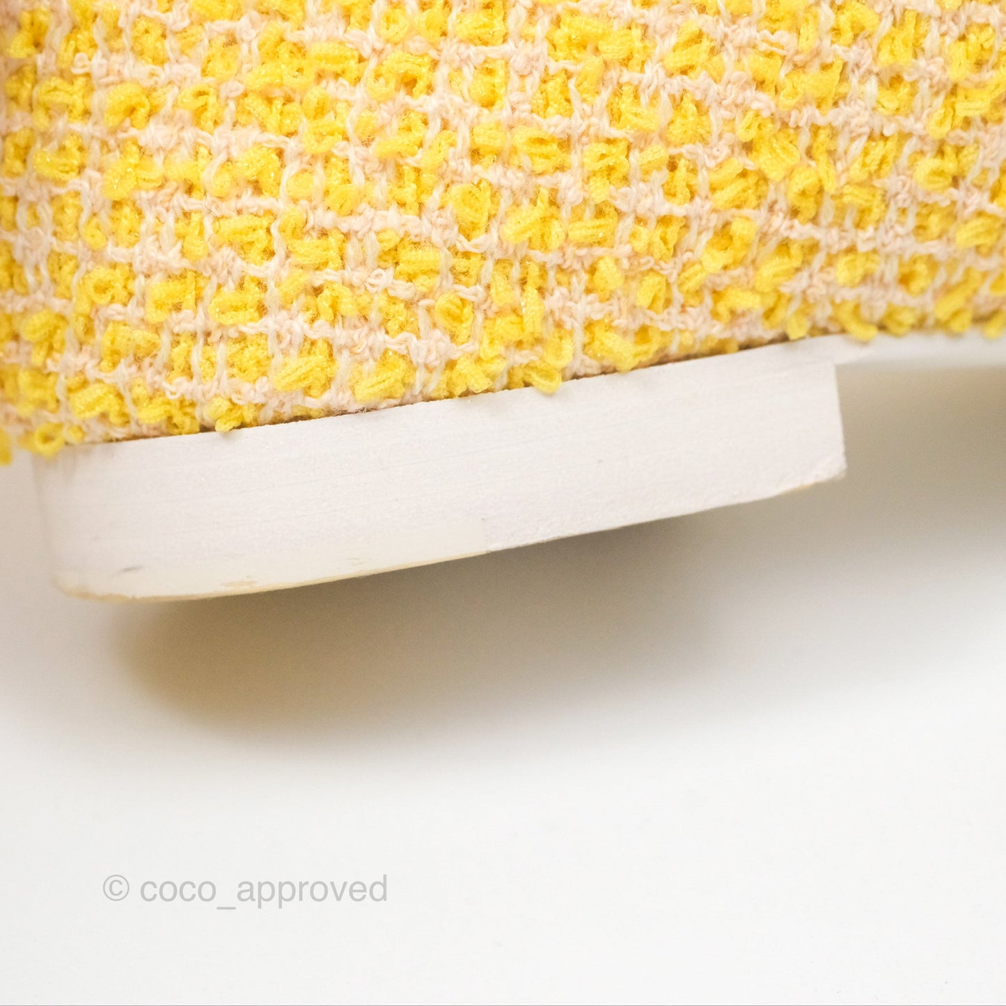Chanel Ballerina Flats Yellow Tweed White Size 37