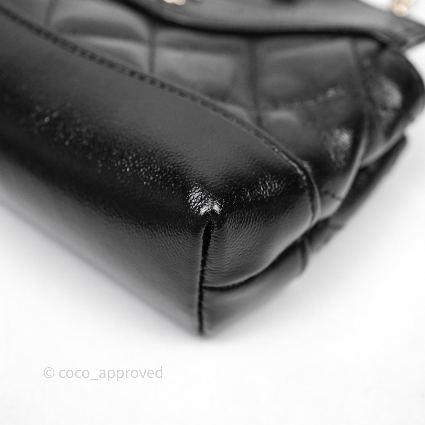 Chanel Micro 31 Clutch With Chain Black Shiny Calfskin Gold Hardware