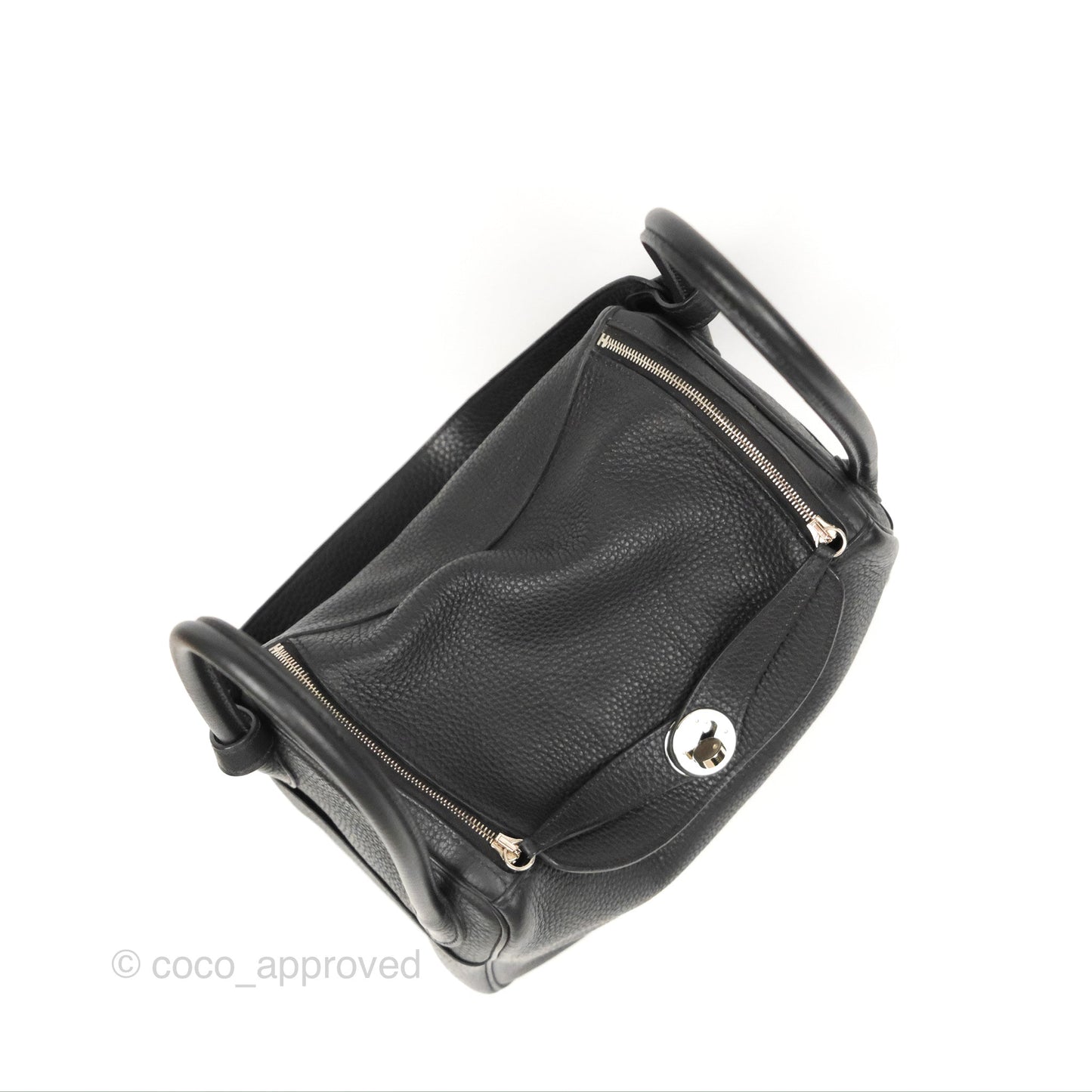 Hermès Lindy 26 Black Clemence Silver Hardware