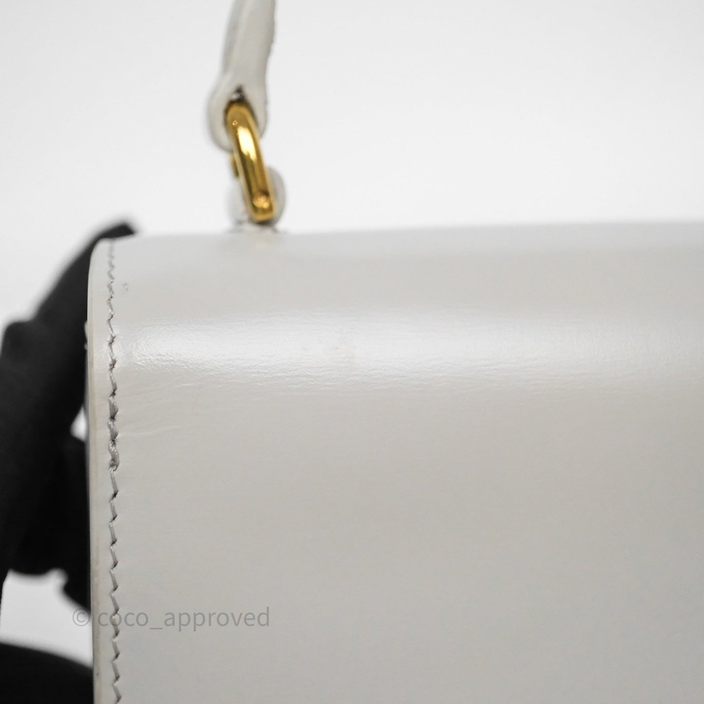 Celine Mini Besace Clea in Shiny Calfskin Grey
