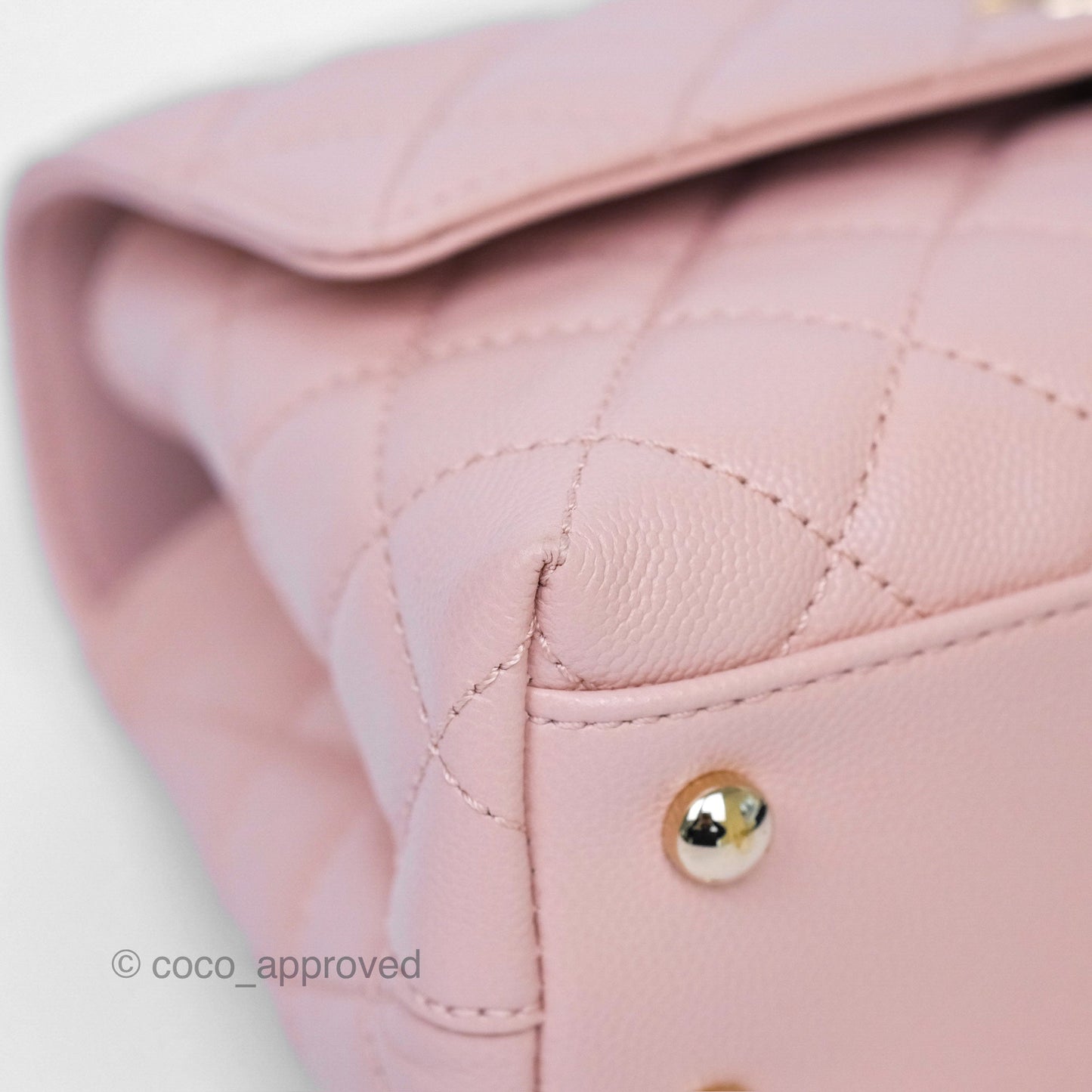 Chanel Small Coco Handle Pink Caviar Gold Hardware