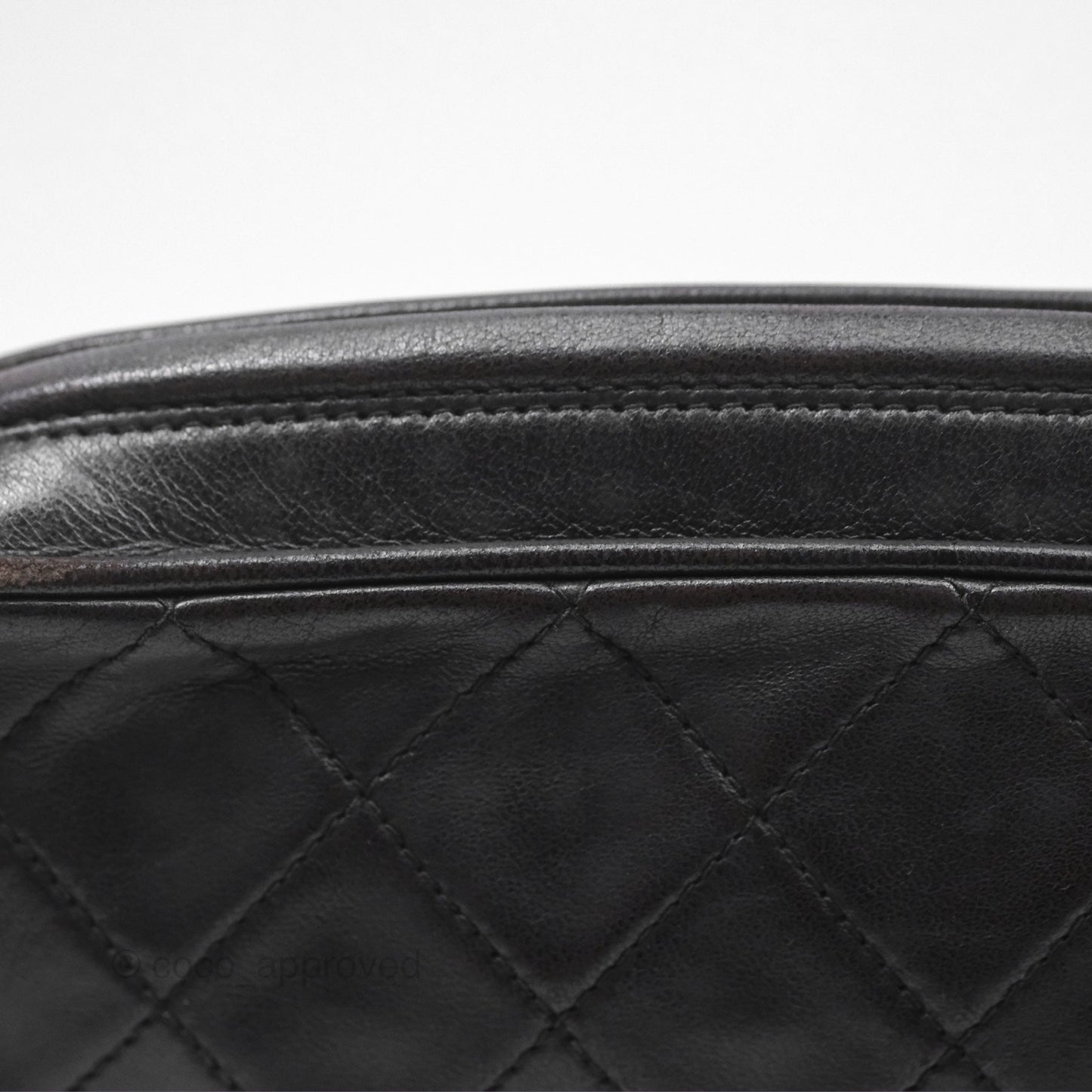 Chanel Vintage Small Camera Bag Black Lambskin Gold Hardware