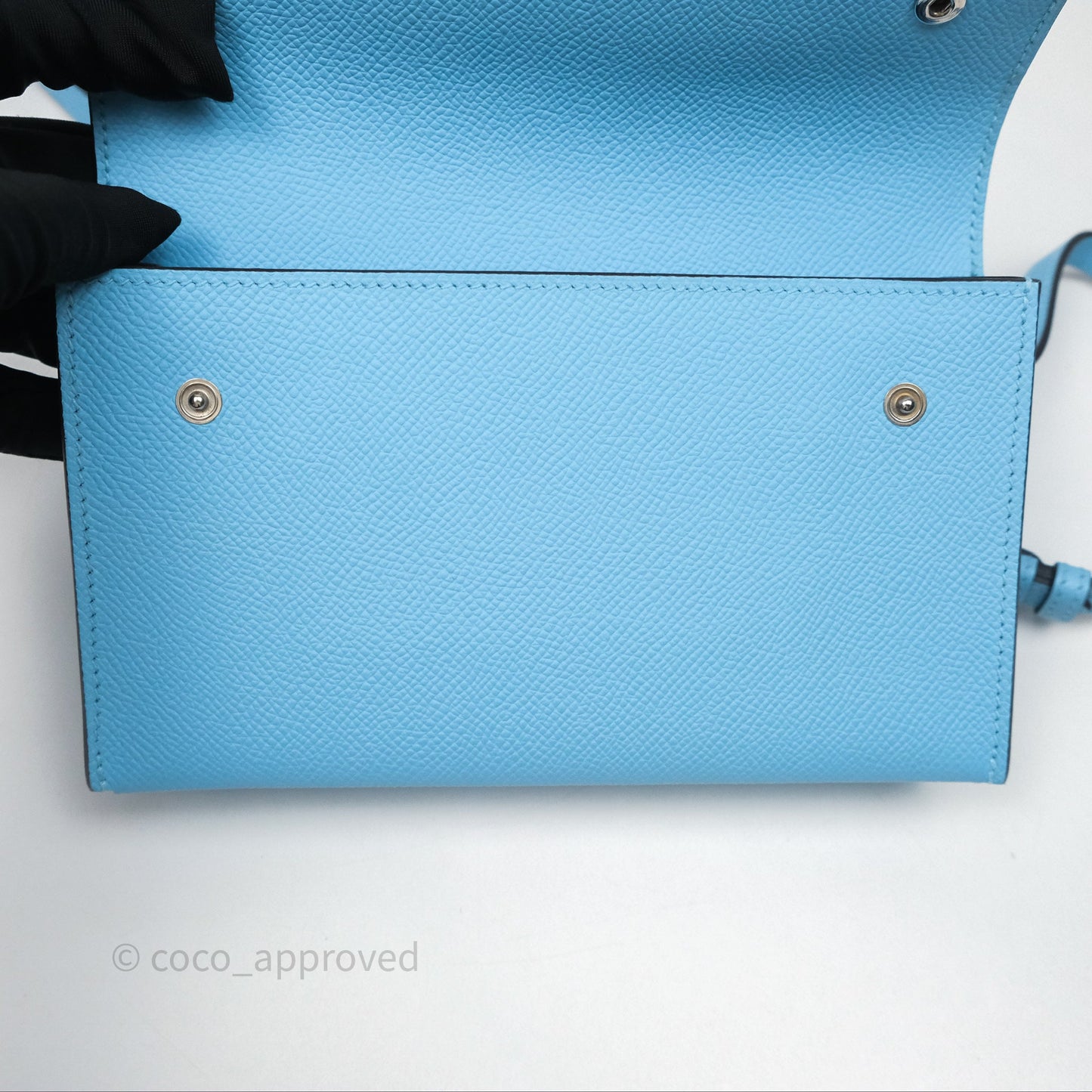 Hermès Hermesnap Wallet Epsom Celeste 7N Palladium Hardware