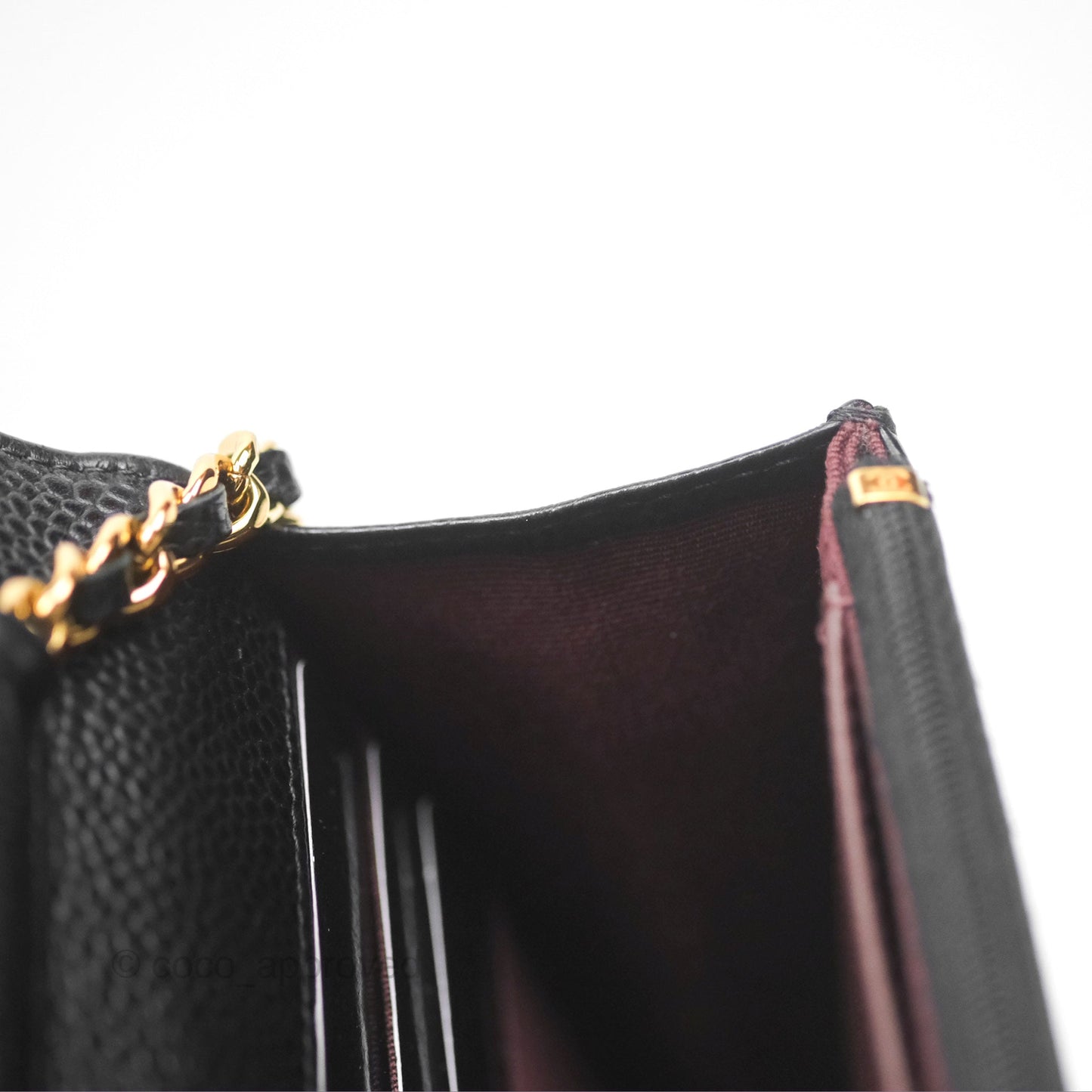 Chanel Classic Wallet On Chain WOC Quilted Black Caviar Gold Hardware
