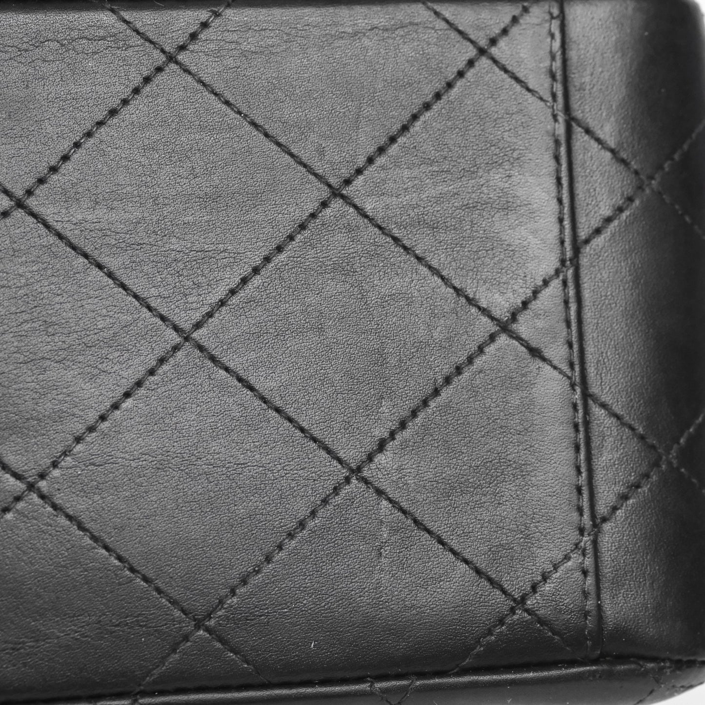 Chanel Vintage XL Jumbo Single Flap Black Lambskin 24K Gold Hardware
