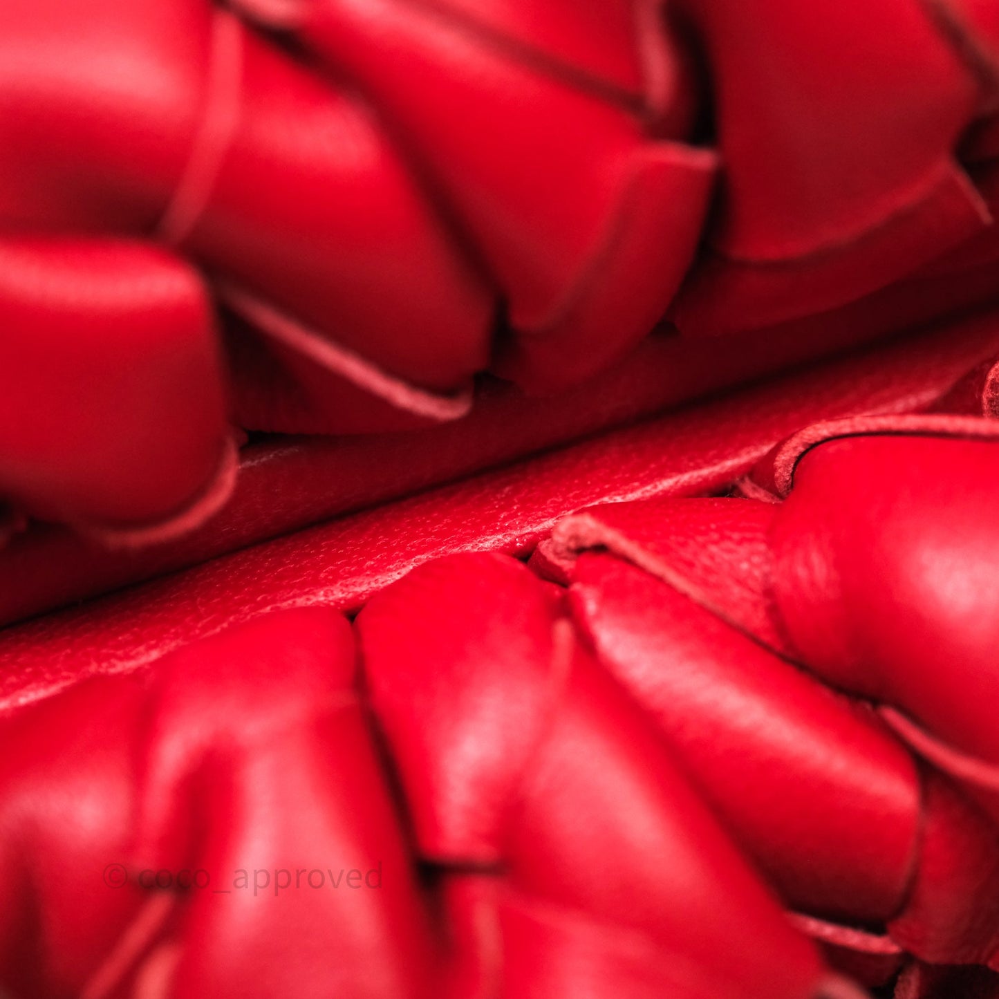 Bottega Veneta Mini Pouch Red Intrecciato Lambskin
