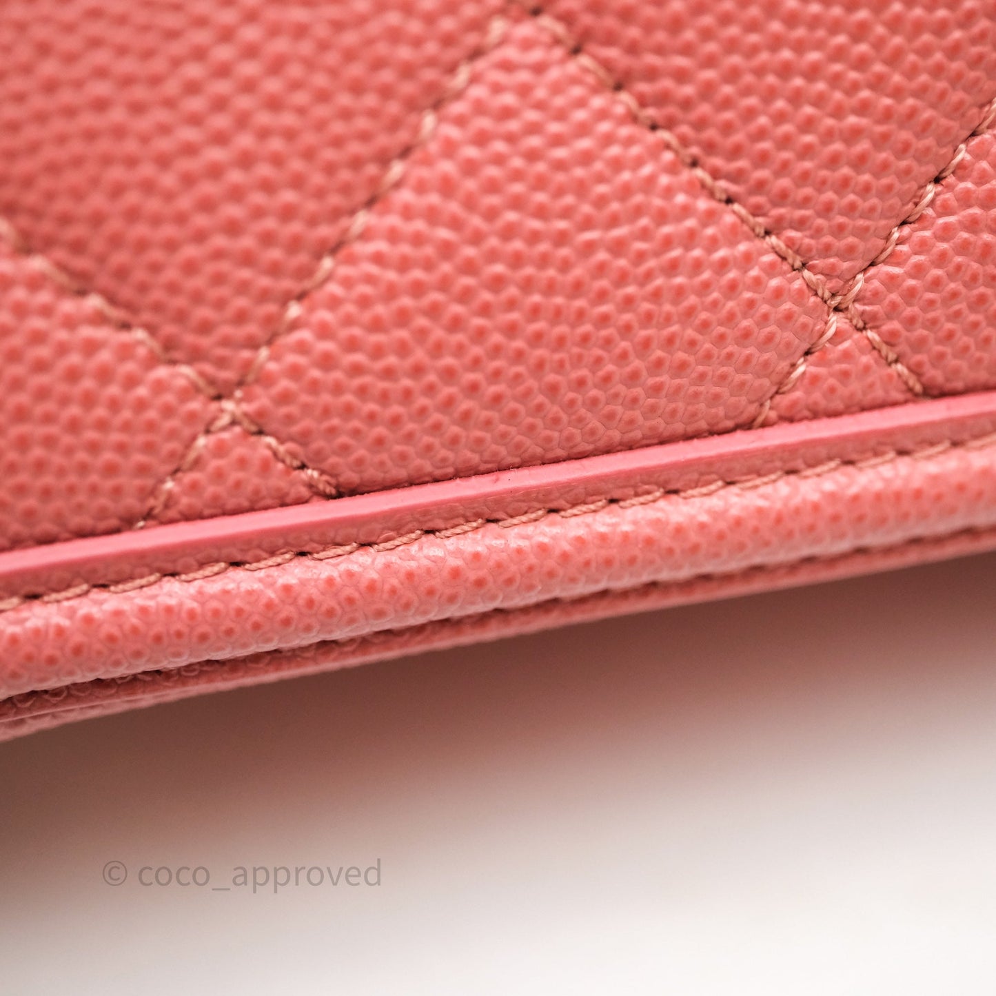 Chanel Medium CC Filigree Vanity Case Quilted Pink Caviar Aged Gold Hardware