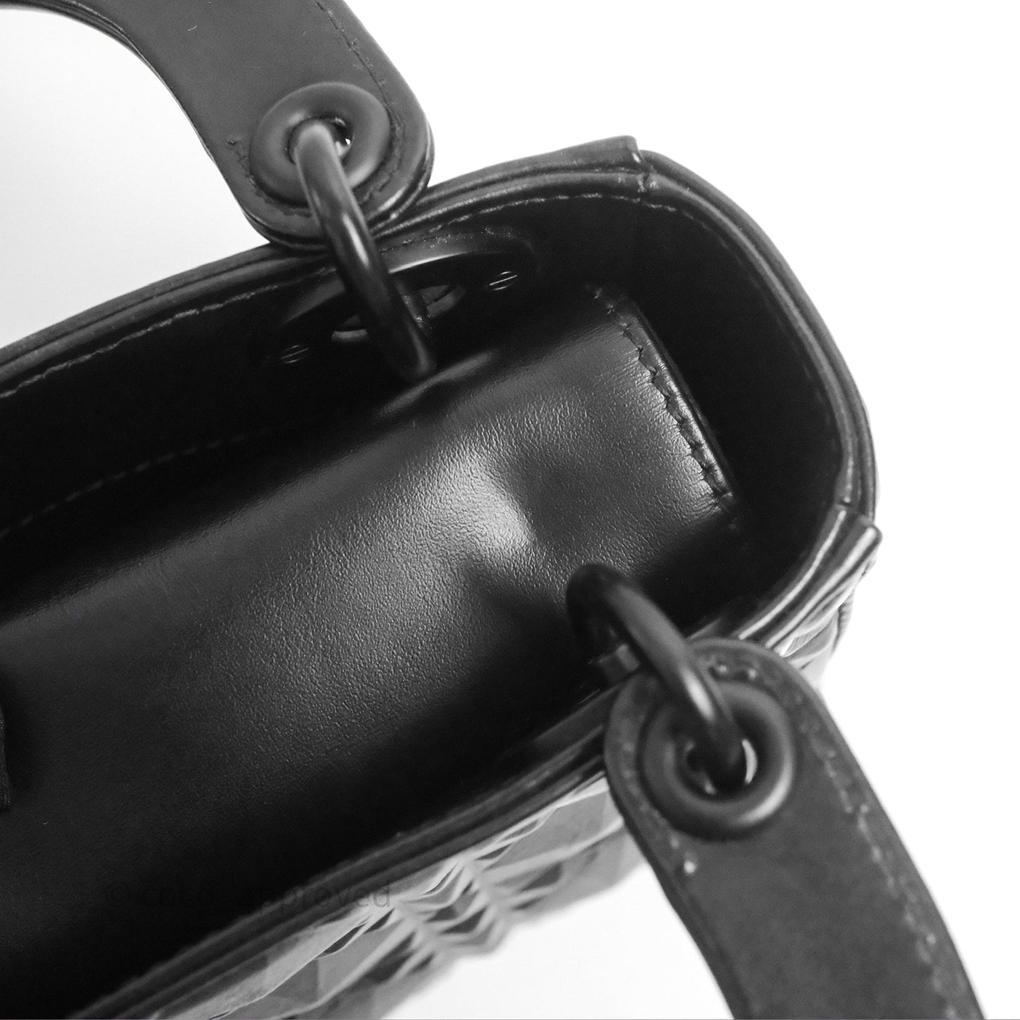 Dior Mini Lady Dior So Black Cannage Calfskin with Diamond Motif