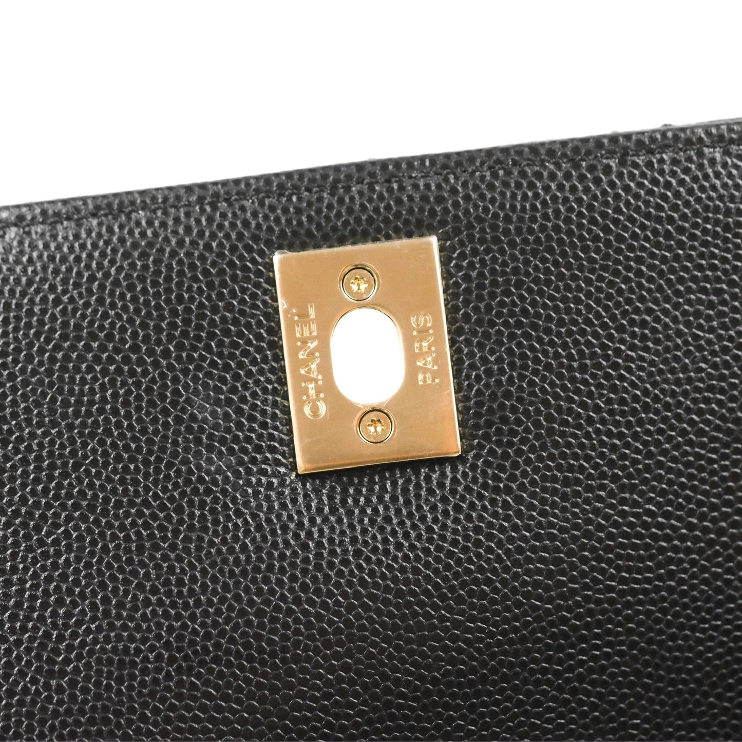 Chanel Small Quilted Coco Handle Black Caviar Gold Hardware