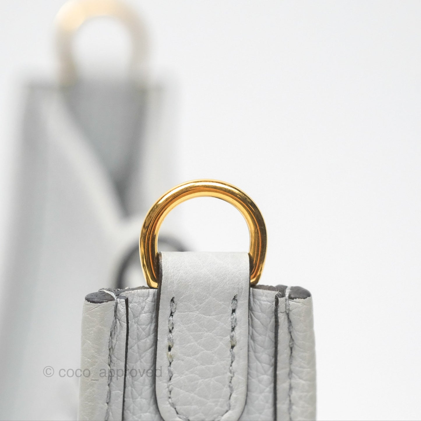 Hermès Mini Evelyne 16 Bleu Pale 08 Clemence/ Gris Etain 8F Gold Hardware