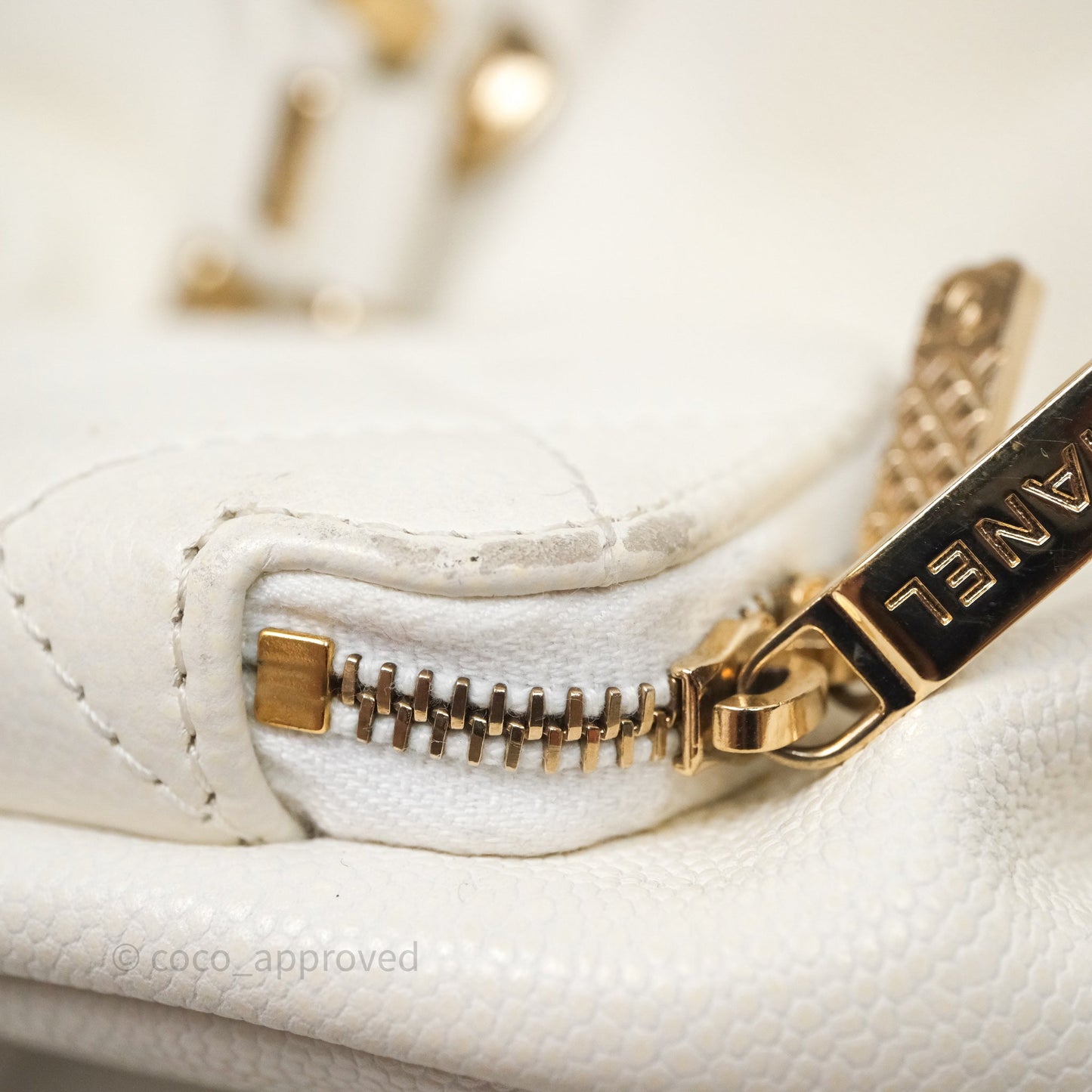Chanel Quilted Business Affinity Backpack Ivory White Caviar Gold Hardware