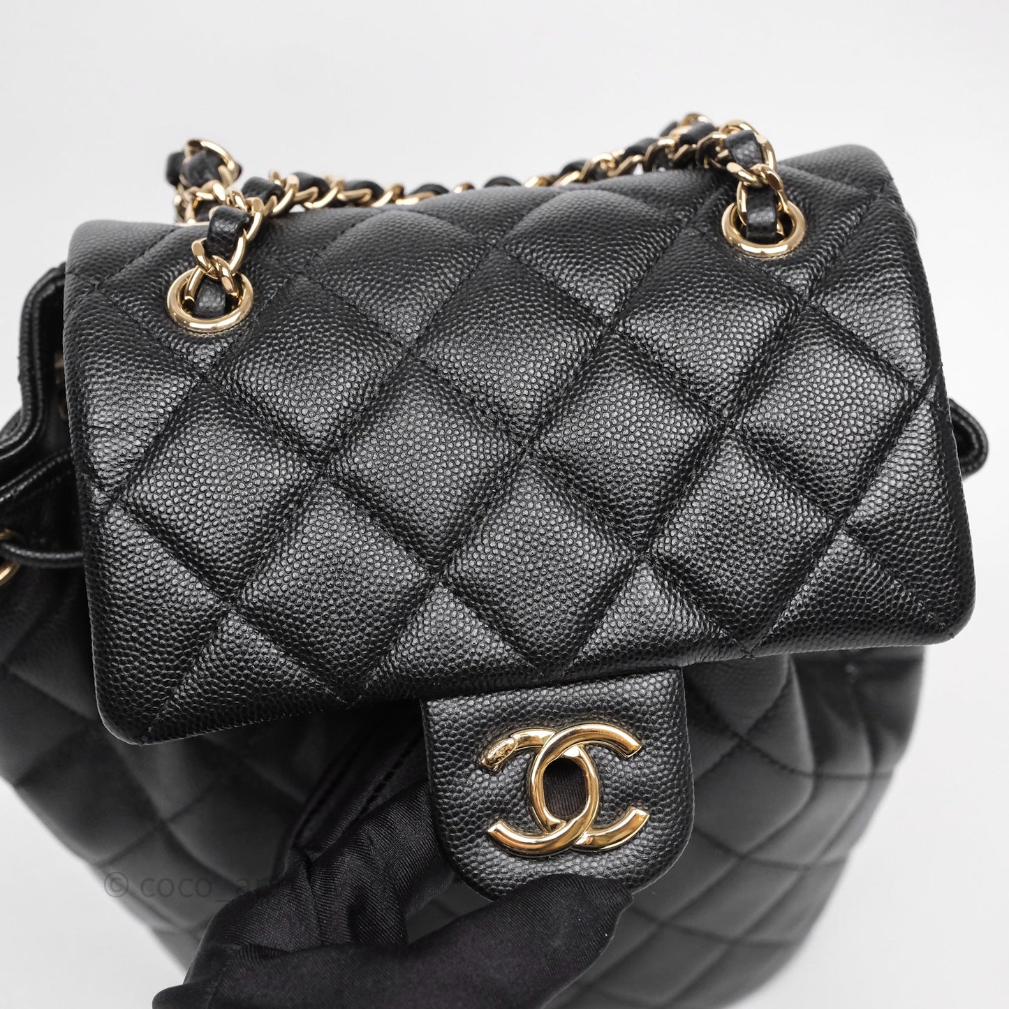 Chanel Urban Spirit Mini Black Caviar Backpack Gold Hardware