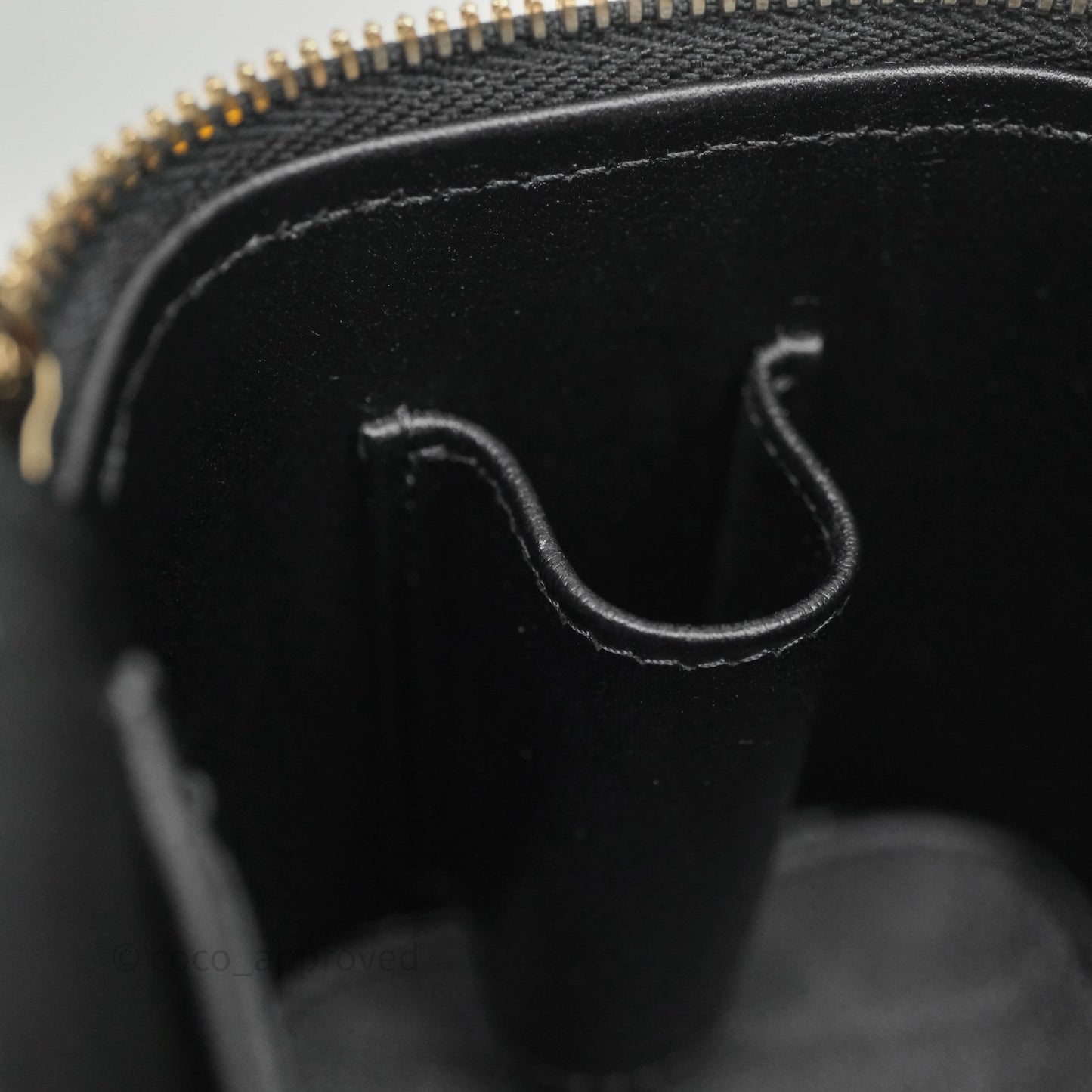 Chanel Vanity Rectangular Top Handle Black Lambskin Light Gold Hardware