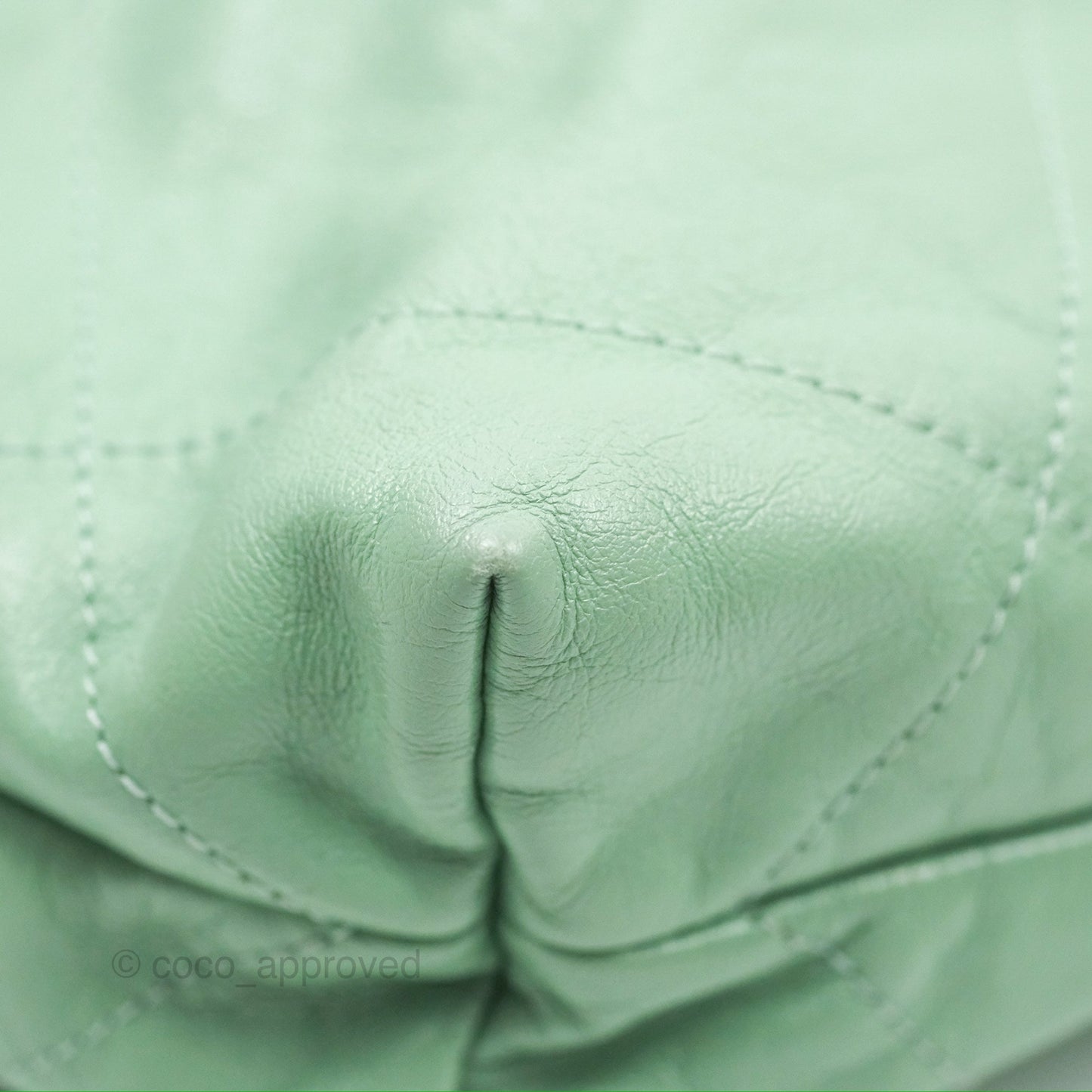 Chanel 22 Small Mint Green Shiny Calfskin Aged Gold Hardware