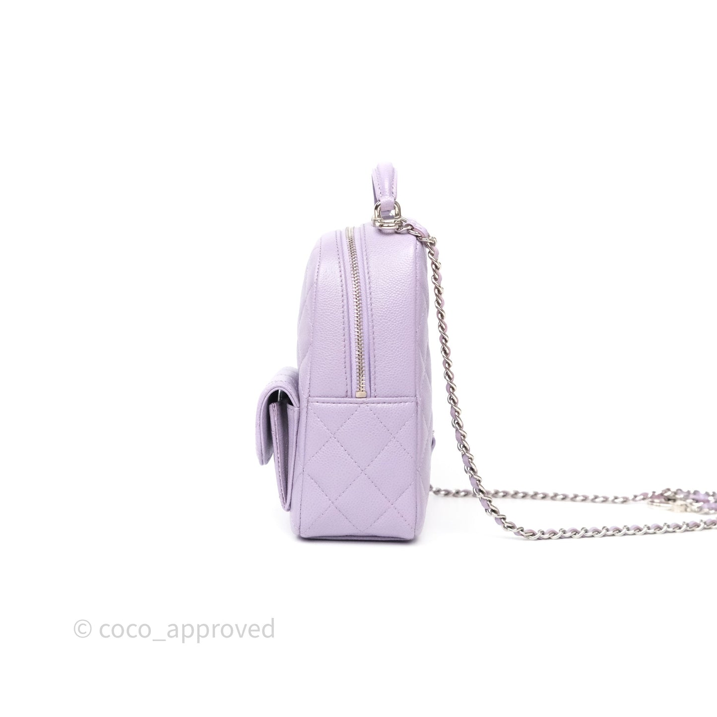 Chanel Classic Mini Backpack Lilac Caviar Silver Hardware