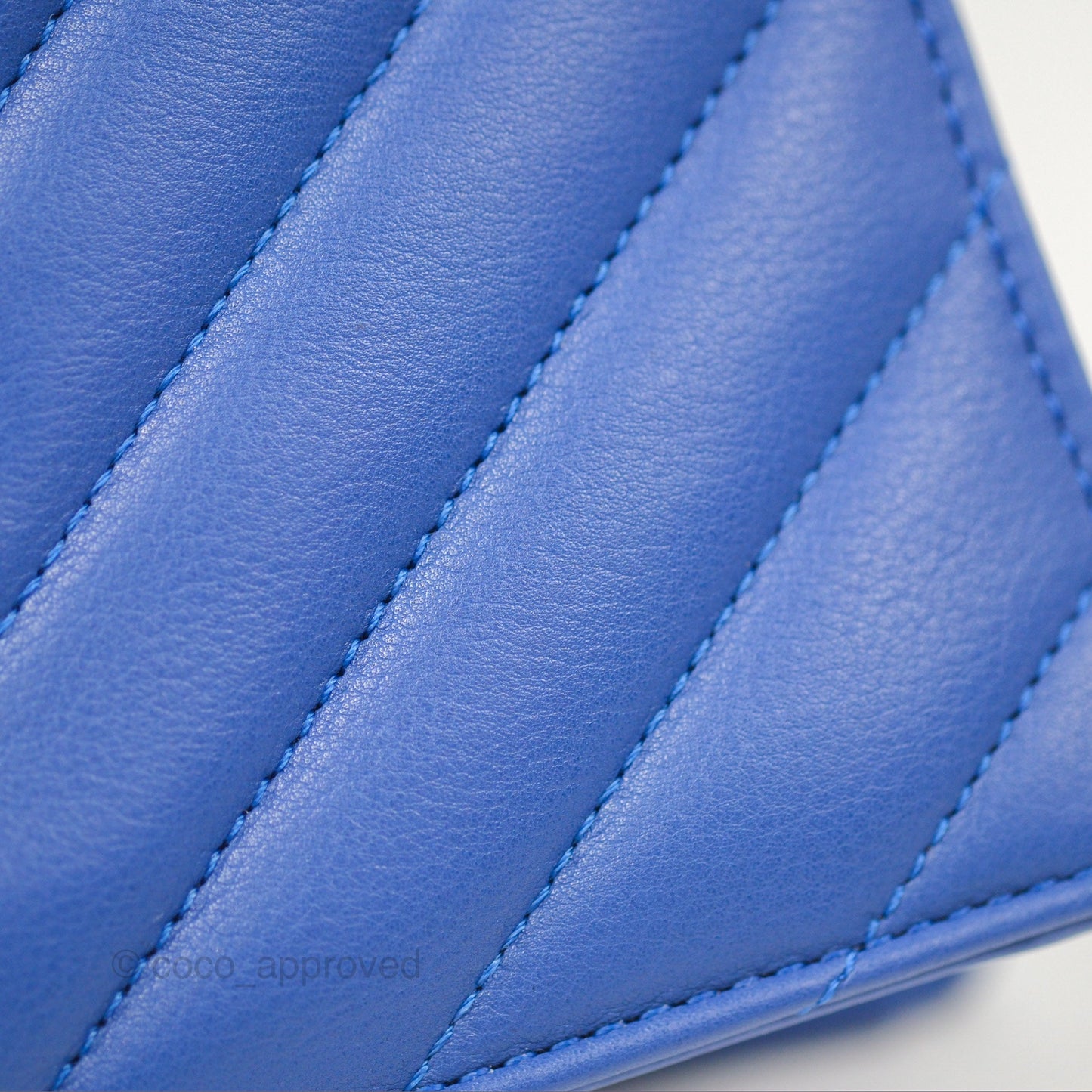 Chanel Chevron Square Envelope Flap Bag Royal Blue 19C