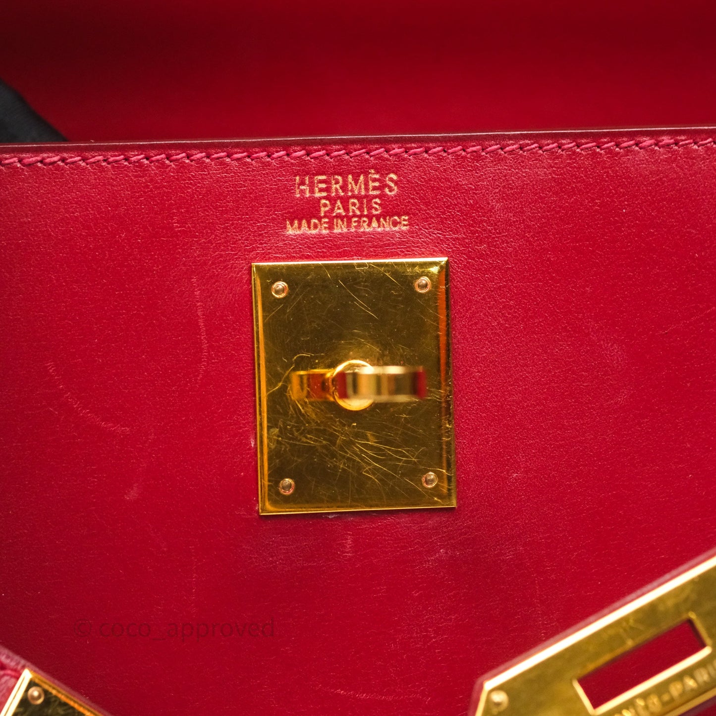 Hermès Vintage Kelly 32 Sellier Rouge Hermes 55 Box Leather Gold Hardware