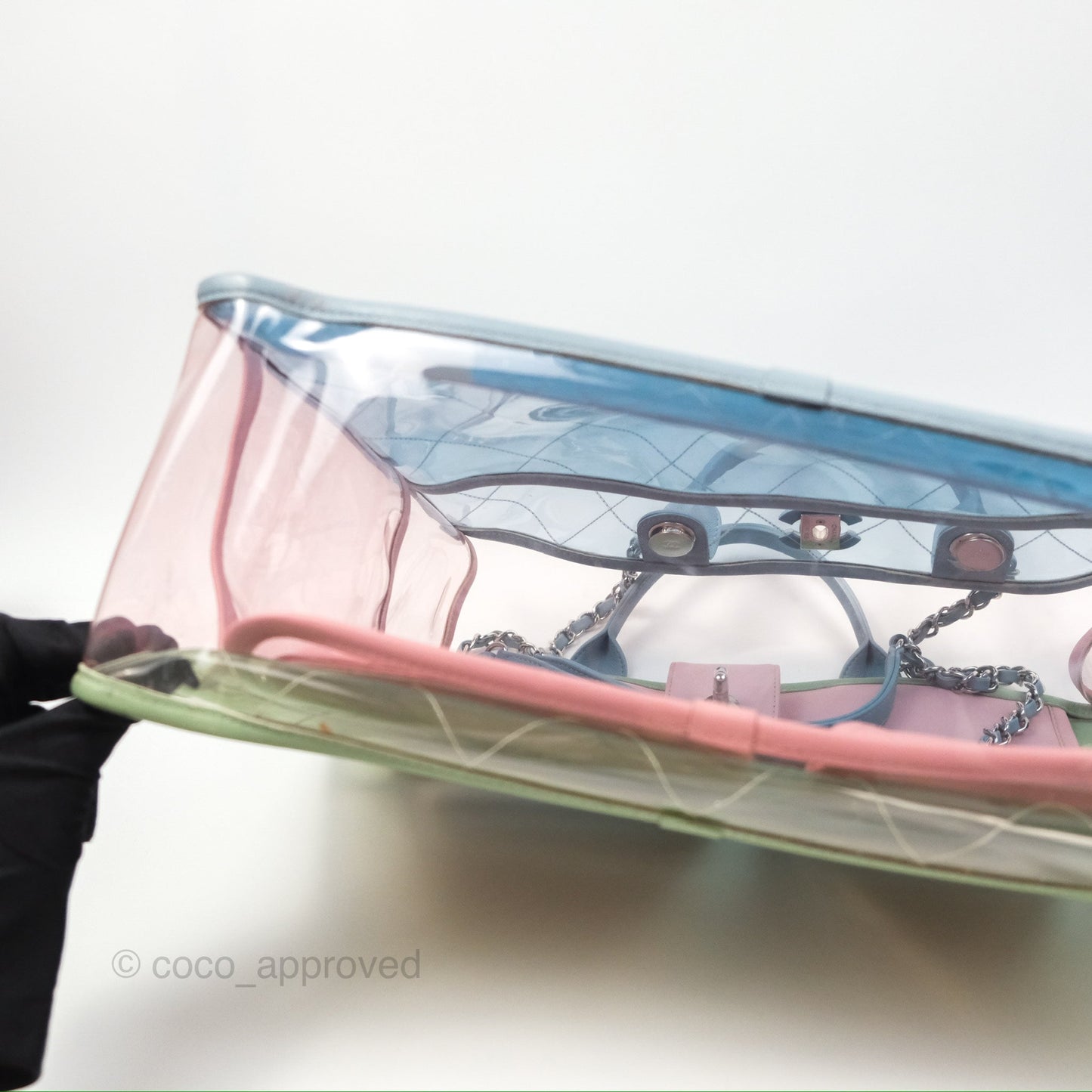 Chanel Coco Splash Blue/Green/Pink PVC Shopping Tote Bag