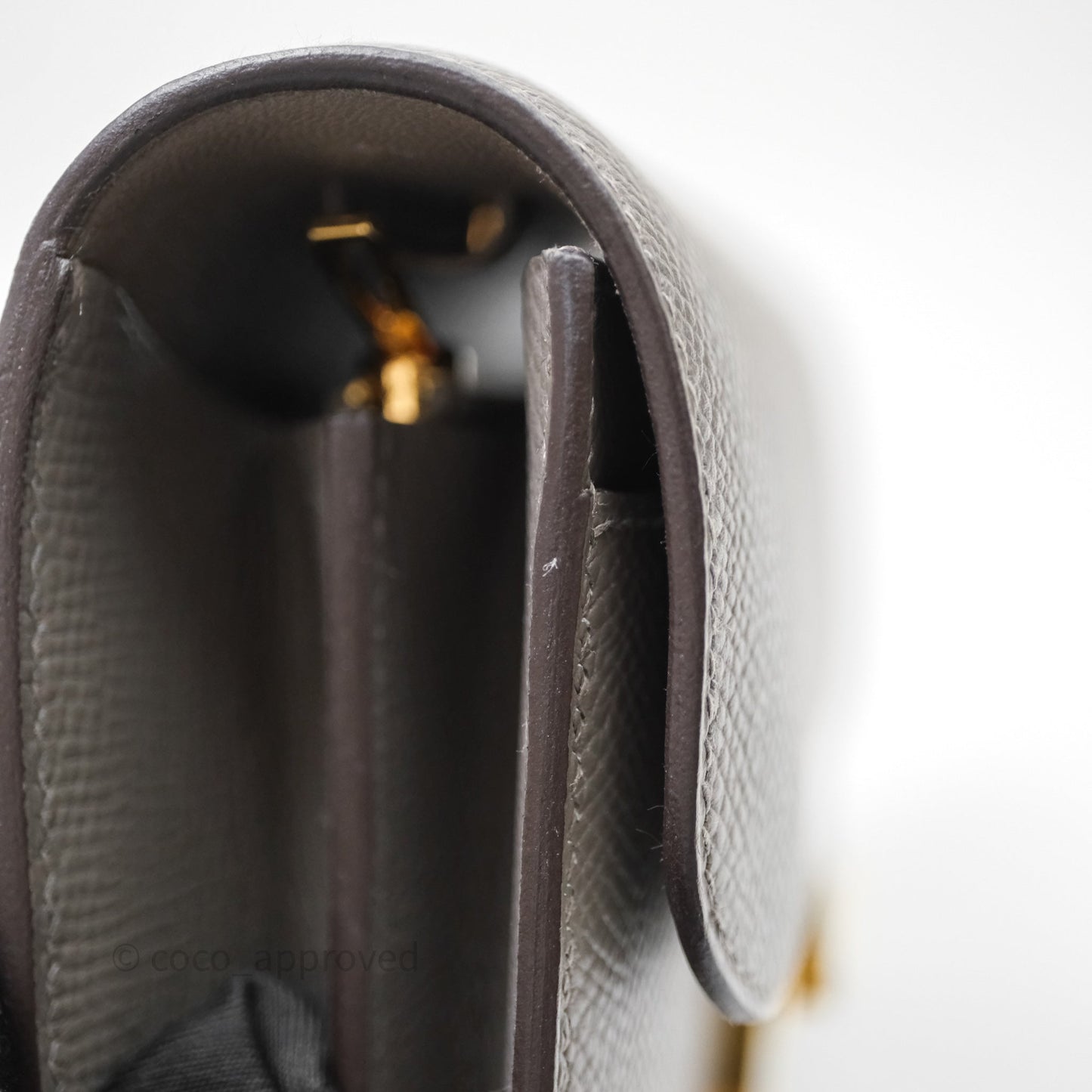 Hermès Constance Long To Go Wallet Gris Meyer 0L Epsom Gold Hardware