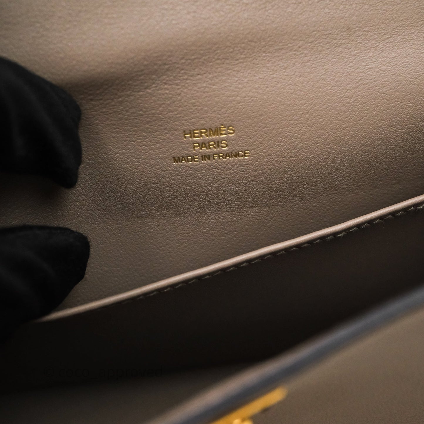 Hermès Kelly Pochette Gris Asphalte M8 Swift Gold Hardware
