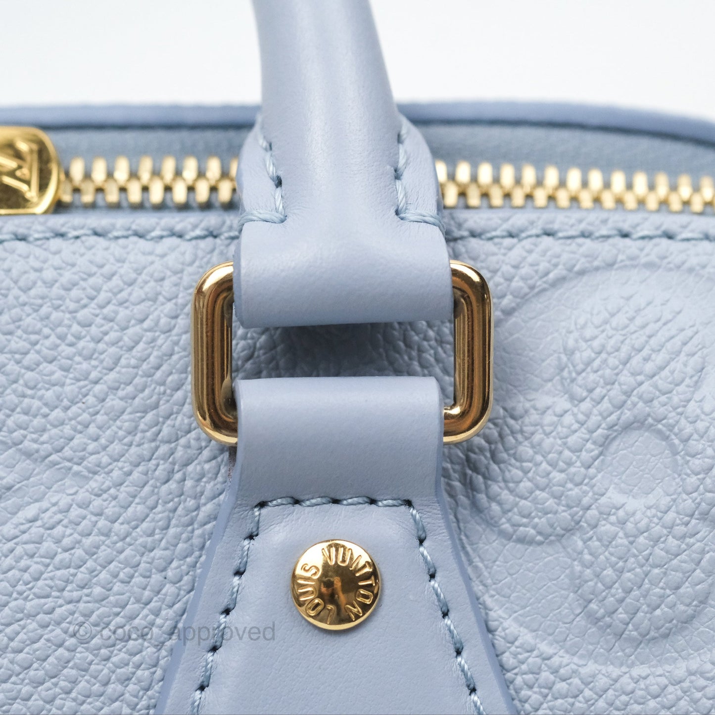 Louis Vuitton Speedy Bandoulière 20 Monogram Empreinte Leather Blue Hour