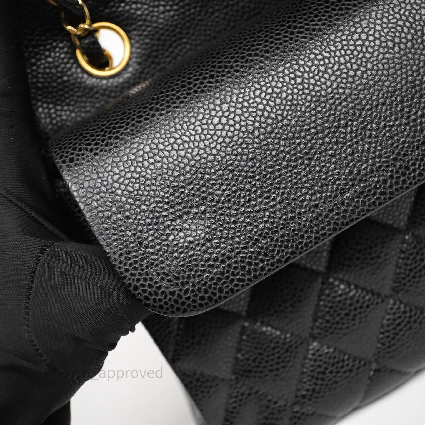 Chanel Classic M/L Medium Flap Quilted Black Caviar Gold Hardware