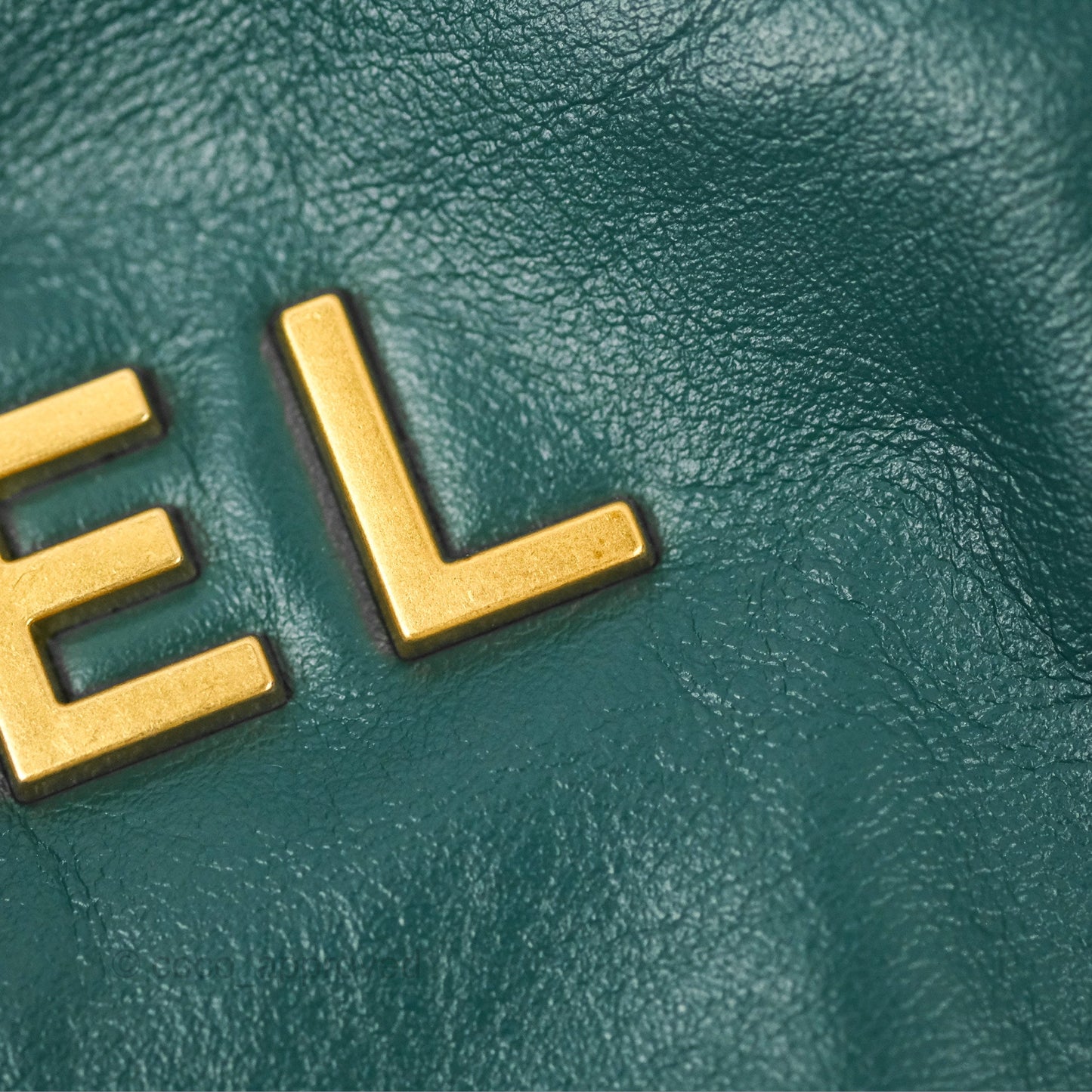 Chanel 22 Small Quilted Backpack Green Shiny Calfskin