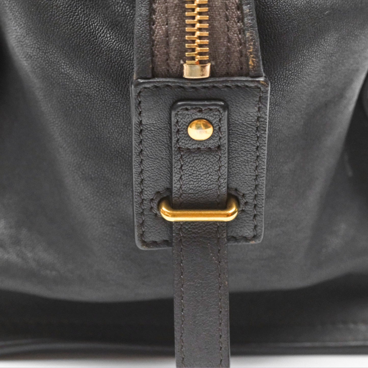 Saint Laurent Chyc Bag Dark Grey Calfskin Gold Hardware