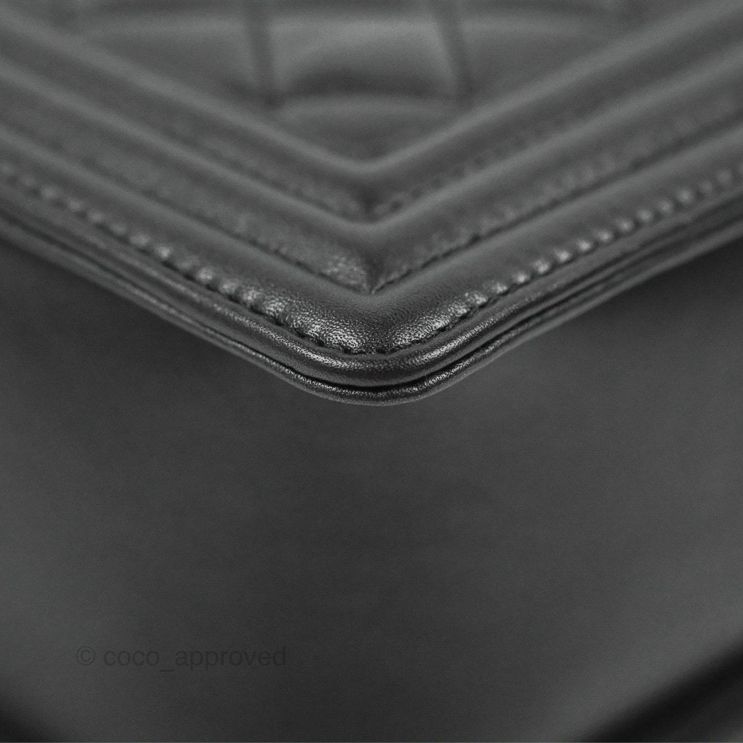 Chanel Quilted Medium Boy Black Calfskin Ruthenium Hardware