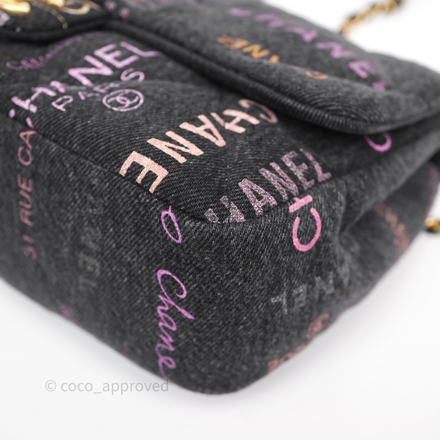 Chanel Large Denim Mood Flap Quilted Black Multicolor