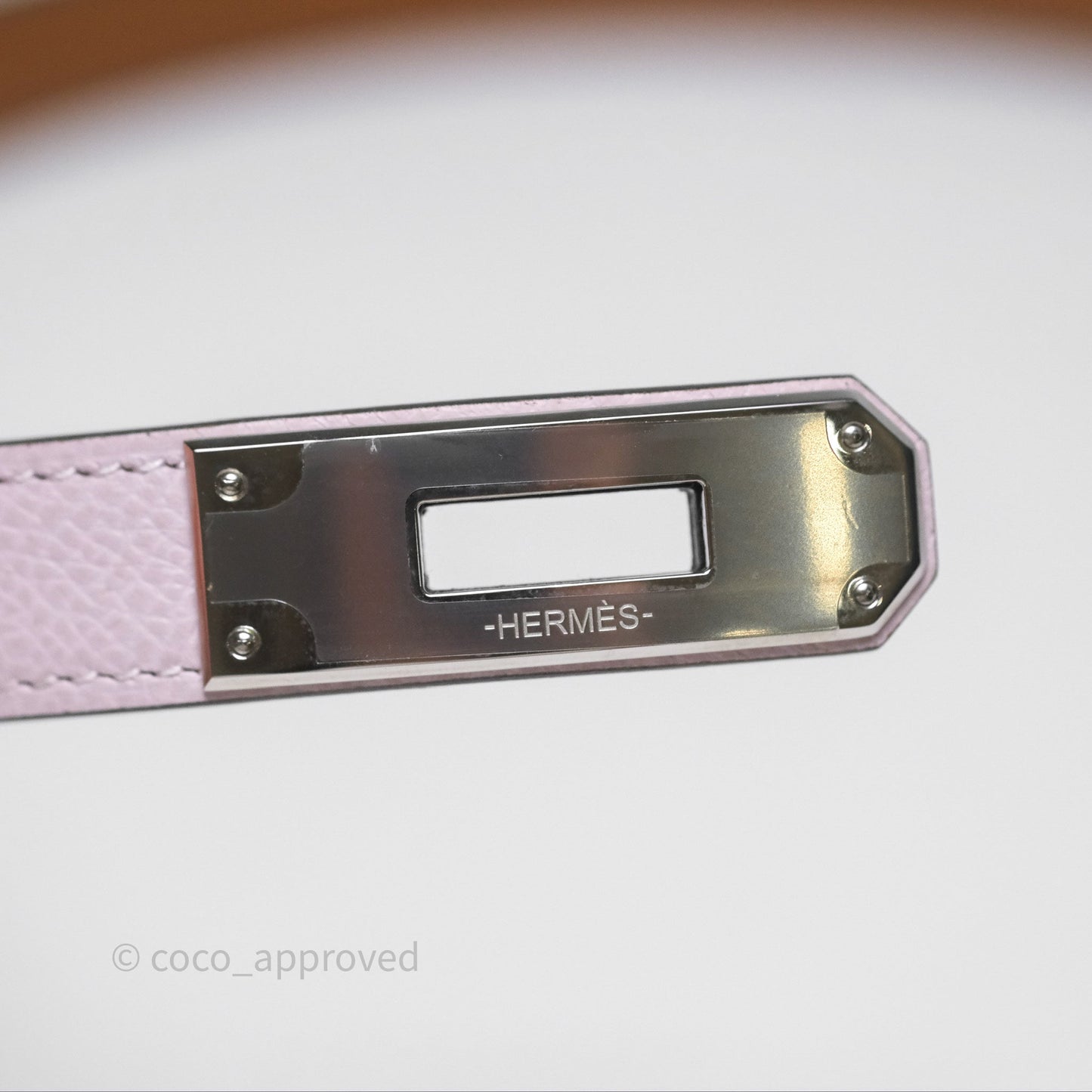 Hermès Epsom Kelly Pocket 18 Belt Mauve Pale 09 Palladium Hardware