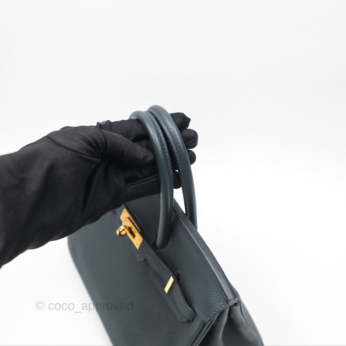 Hermès Birkin 25 Retourne Vert Rousseau V0 Togo Gold Hardware