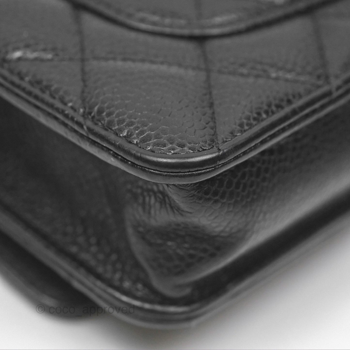 Chanel Classic Quilted Wallet On Chain WOC Black Caviar Gold Hardware