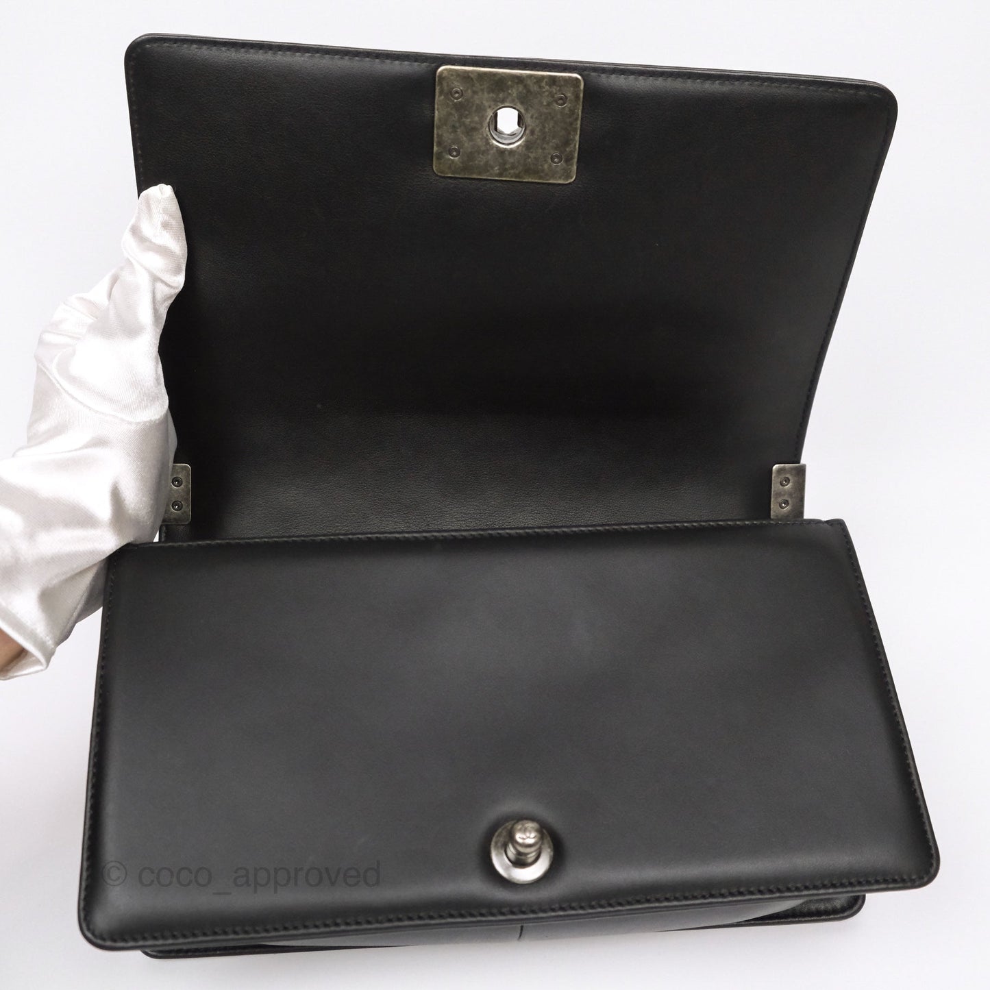 Chanel Medium Boy Quilted Black Calfskin Ruthenium Hardware