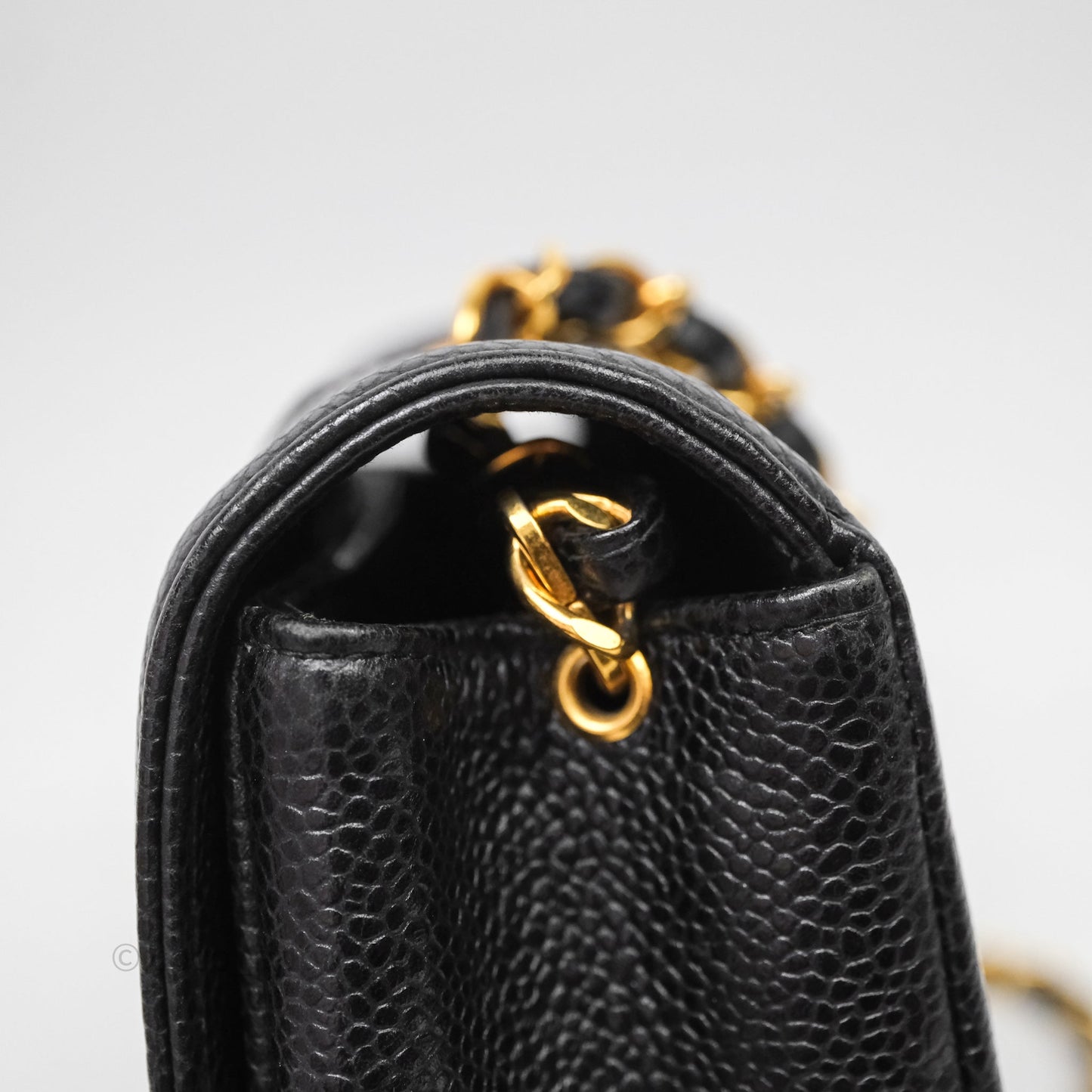 Chanel Vintage Small Classic Diana Flap Bag Black Caviar 24K Gold Hardware