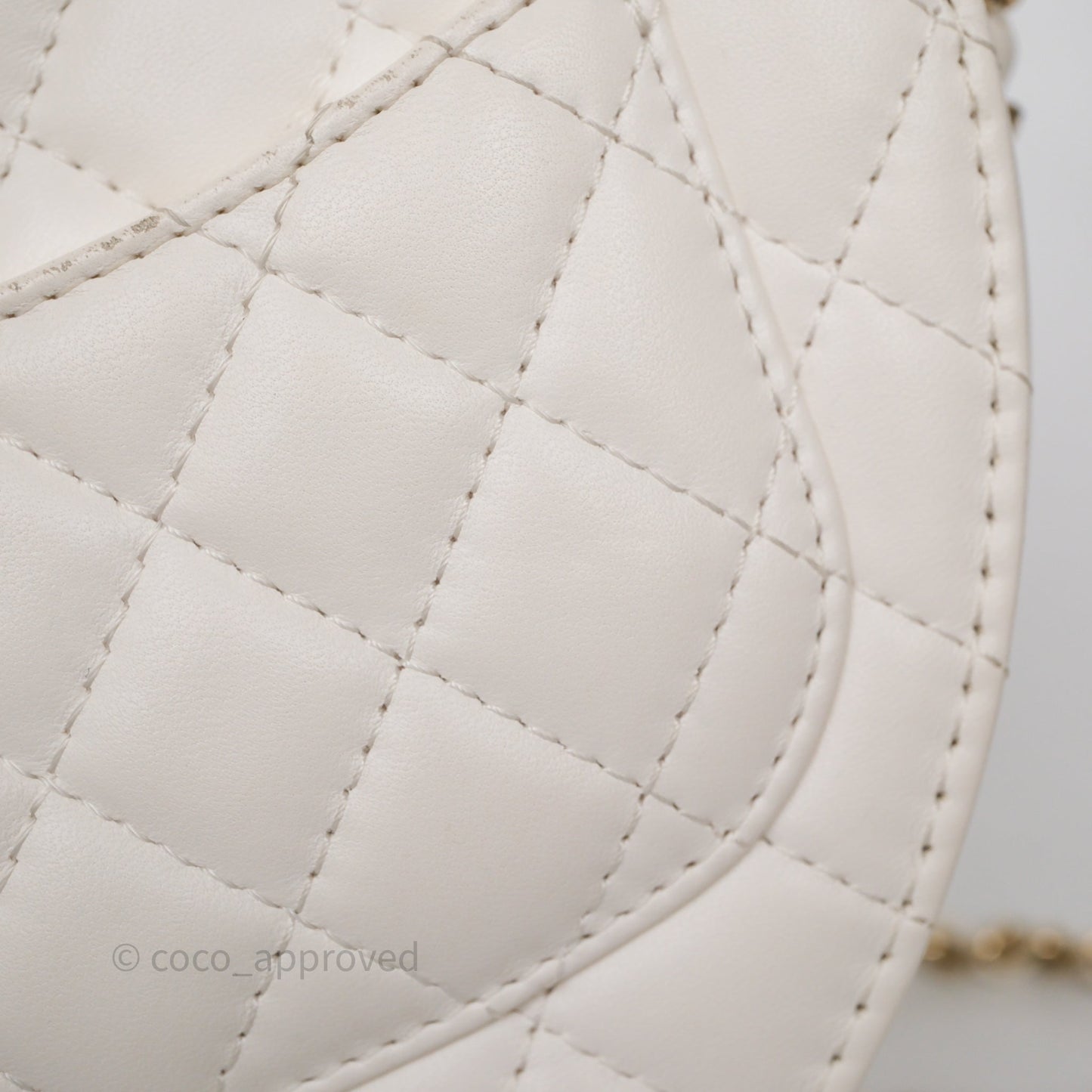 Chanel Large Heart Bag White Lambskin Gold Hardware