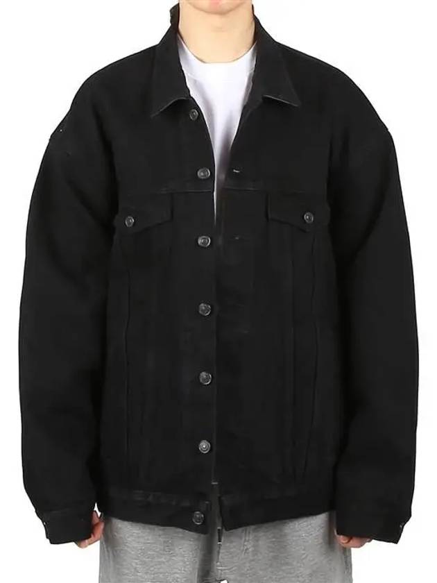 Luxury Balenciaga Oversized Denim Jacket Black