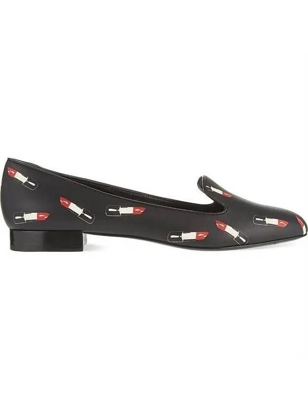 Luxury Saint Laurent Lipstick Round Toe Flats Black