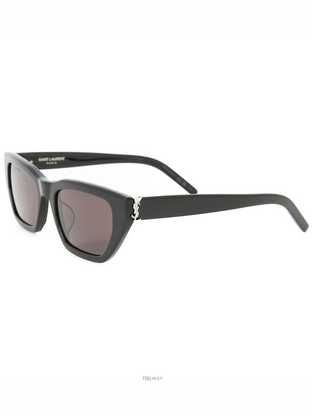 Luxury Saint Laurent Cat eye sunglasses SLM127 F black silver YSL logo