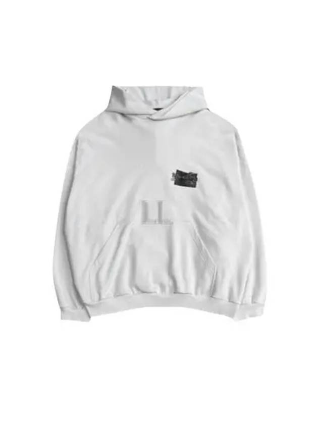 Luxury Balenciaga Logo Tape Hoodie White