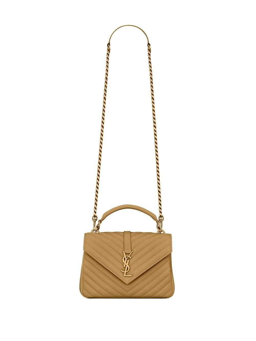 Luxury Saint Laurent Women's Ysl Bo Mng College M Poncho in Golden Olive | 600279BRM073331