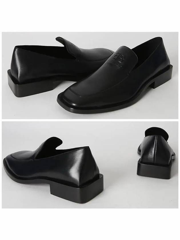 Luxury Balenciaga BB Logo Square Toe Loafers Black