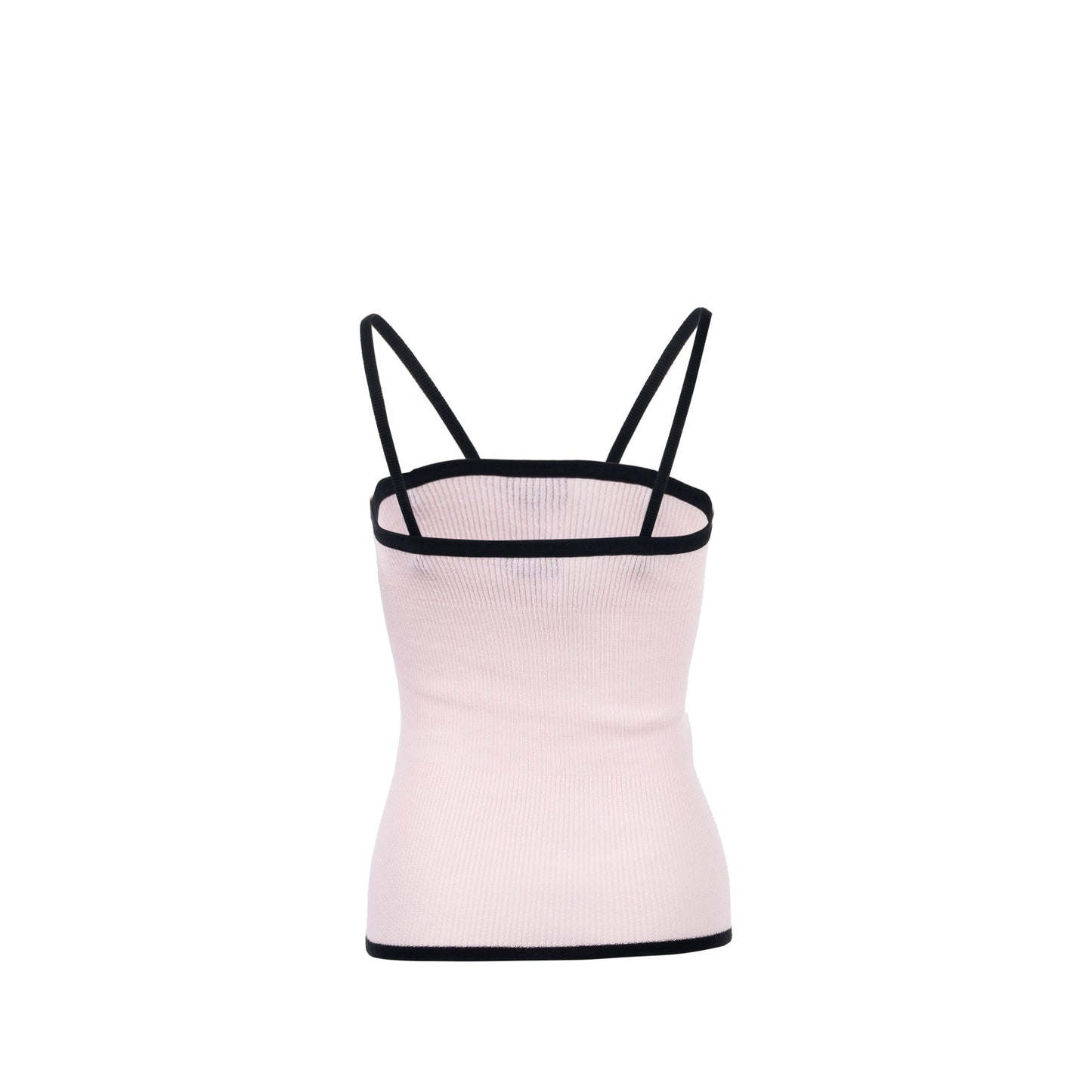 Chanel Size 36 22P CC Crystal Bow Cotton Tank Light Pink/Black