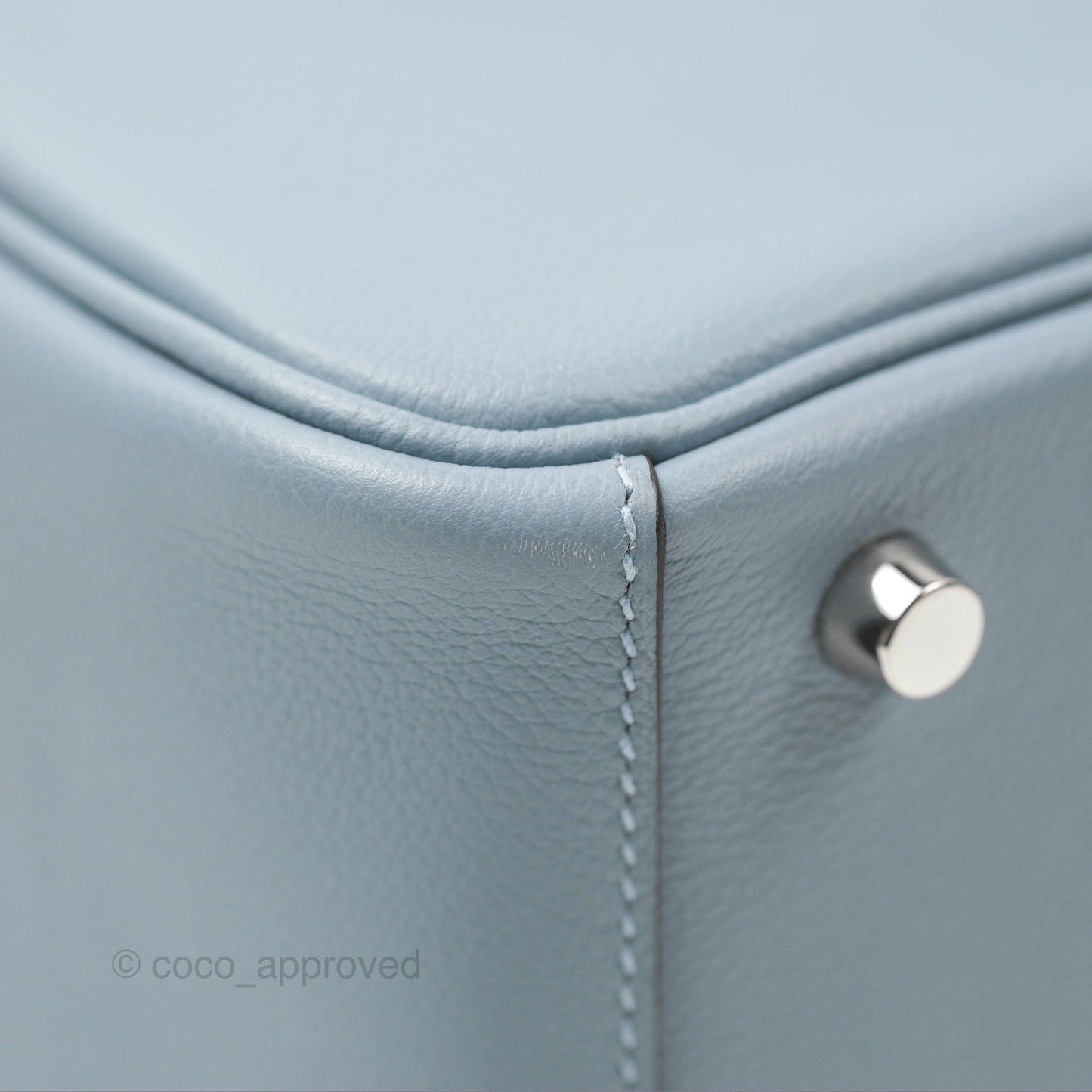 Hermès Lindy 26 Blue Lin Evercolor Palladium Hardware