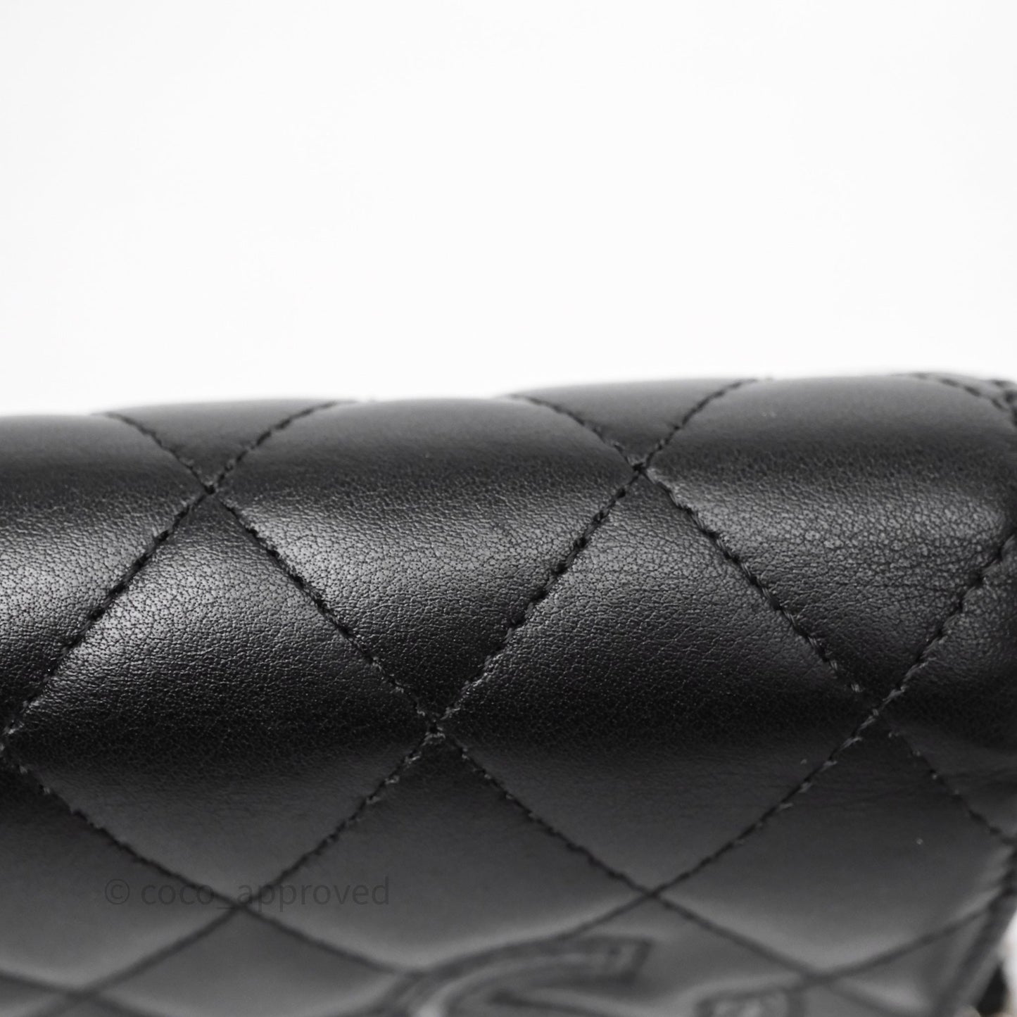 Chanel Cambon Line Wallet On Chain Black Lambskin Bag Silver Hardware