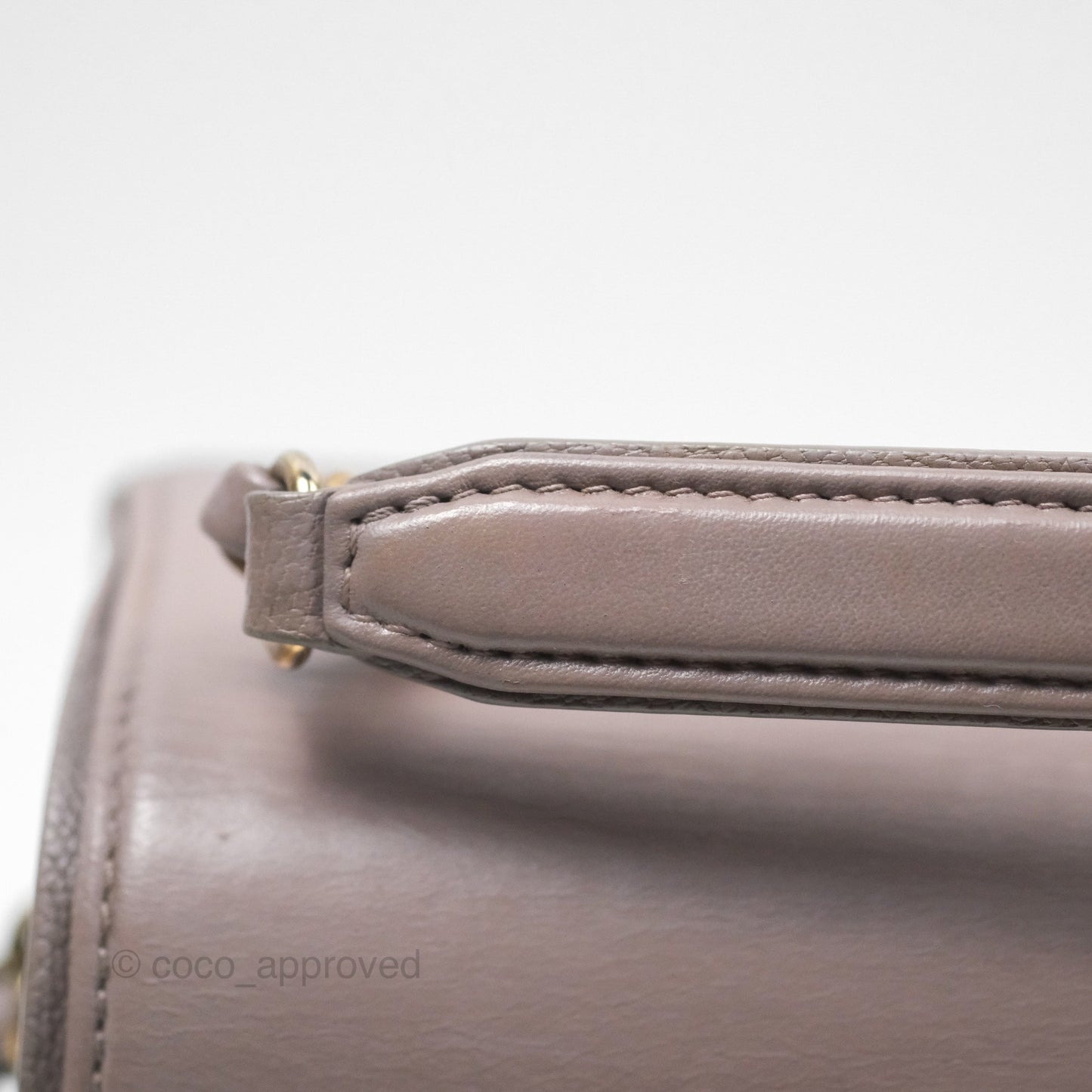Chanel Coco Curve Flap Burnished Lilac Grey Calfskin Goatskin Antique Gold Hardware
