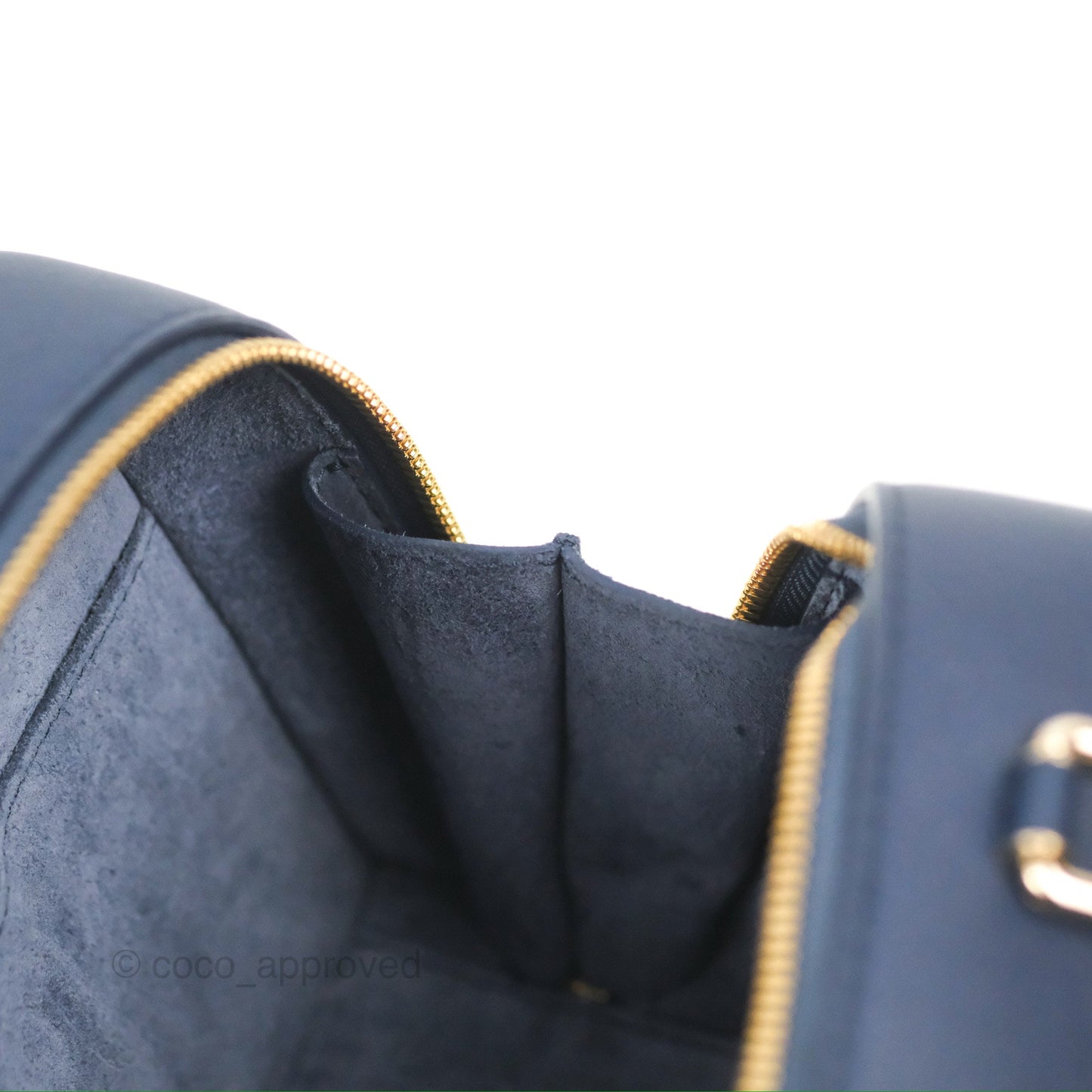 Chanel Quilted Travel Kit Vanity Case Navy Calfskin Gold Hardware