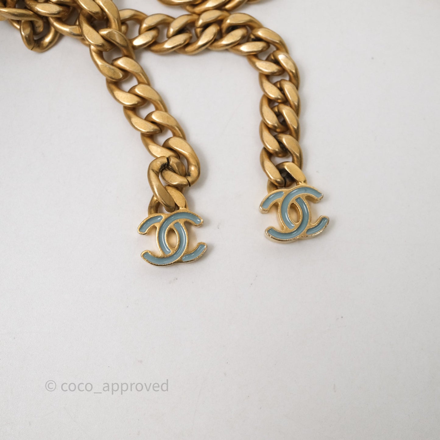 Chanel Quilted Enamel Pending CC Small Square Flap Baby Blue Lambskin