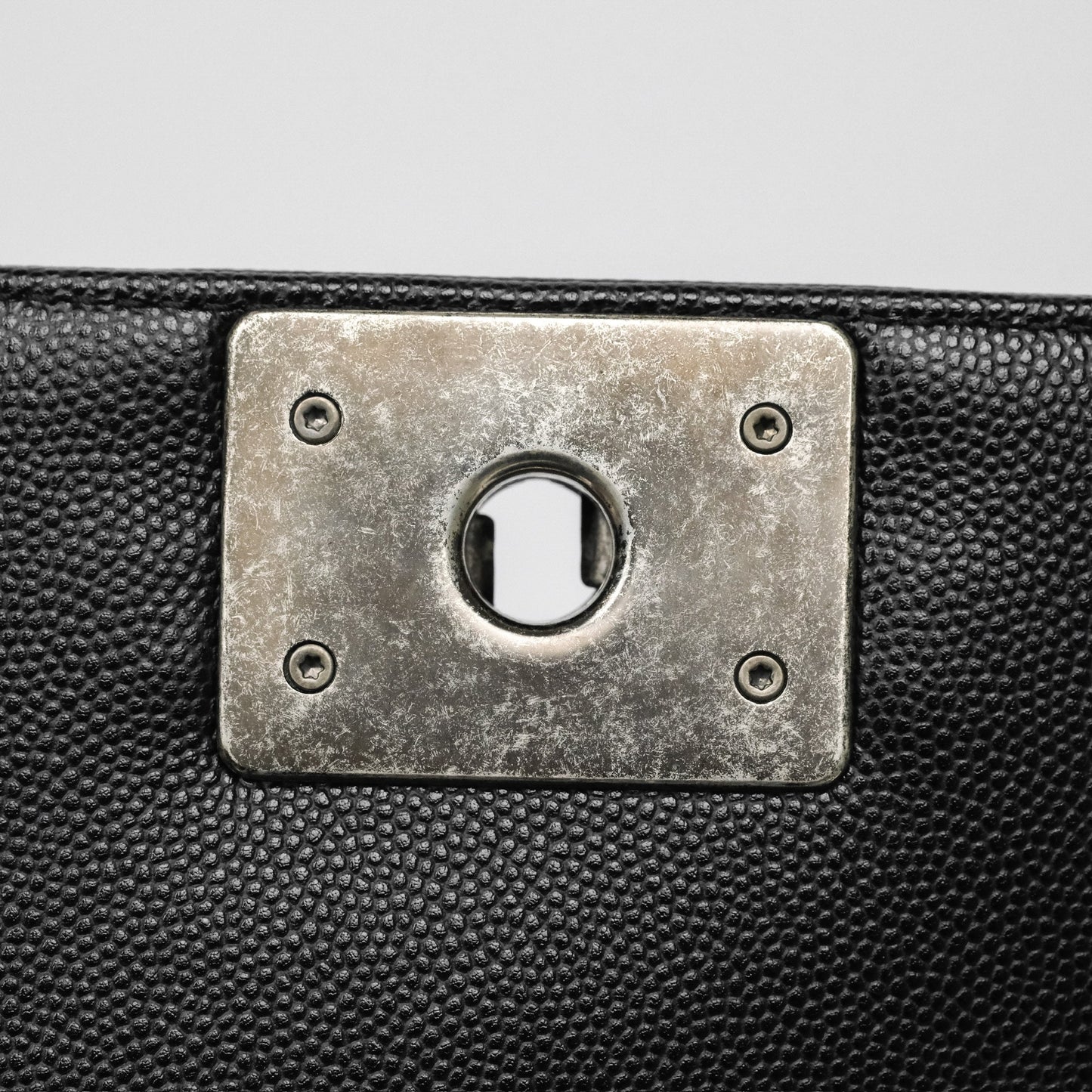 Chanel Medium Boy Quilted Black Caviar Ruthenium Hardware