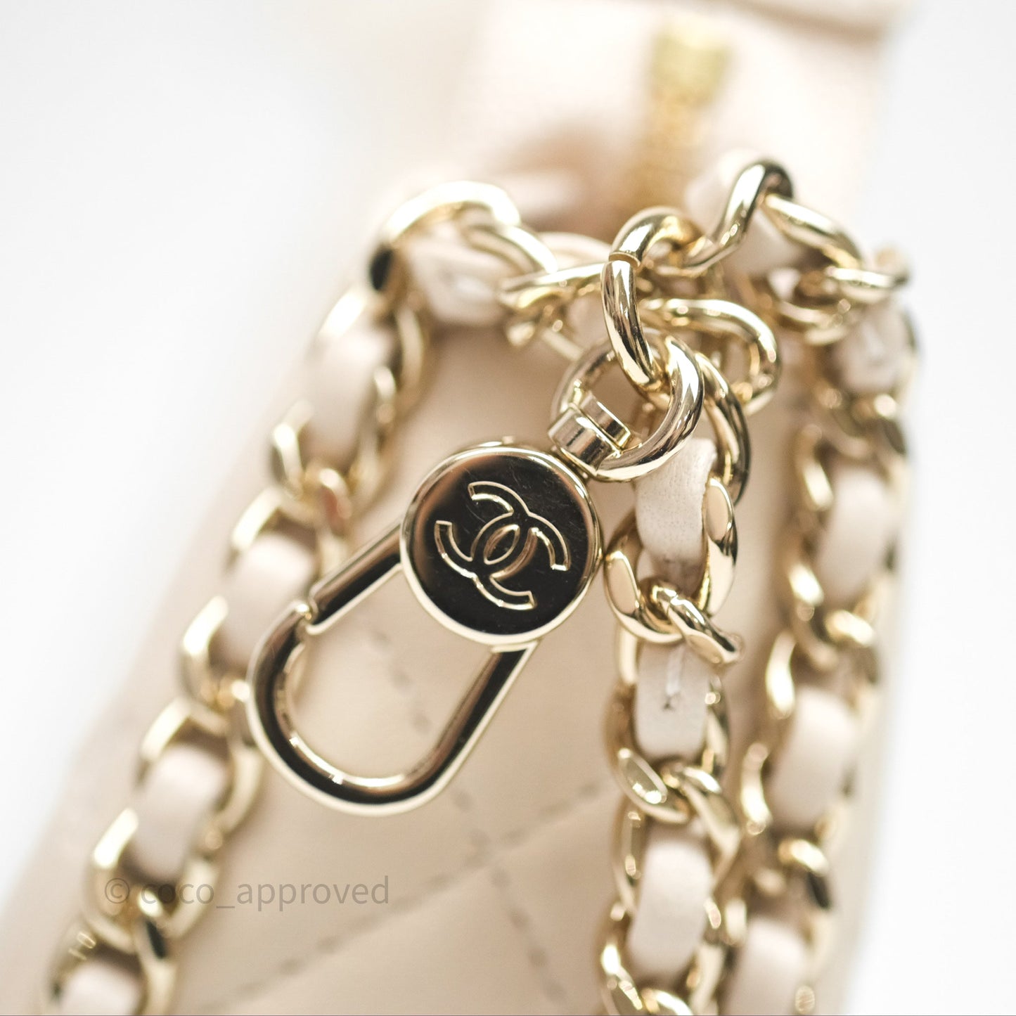 Chanel Small Hobo Bag Light Beige Lambskin Gold Hardware 23P